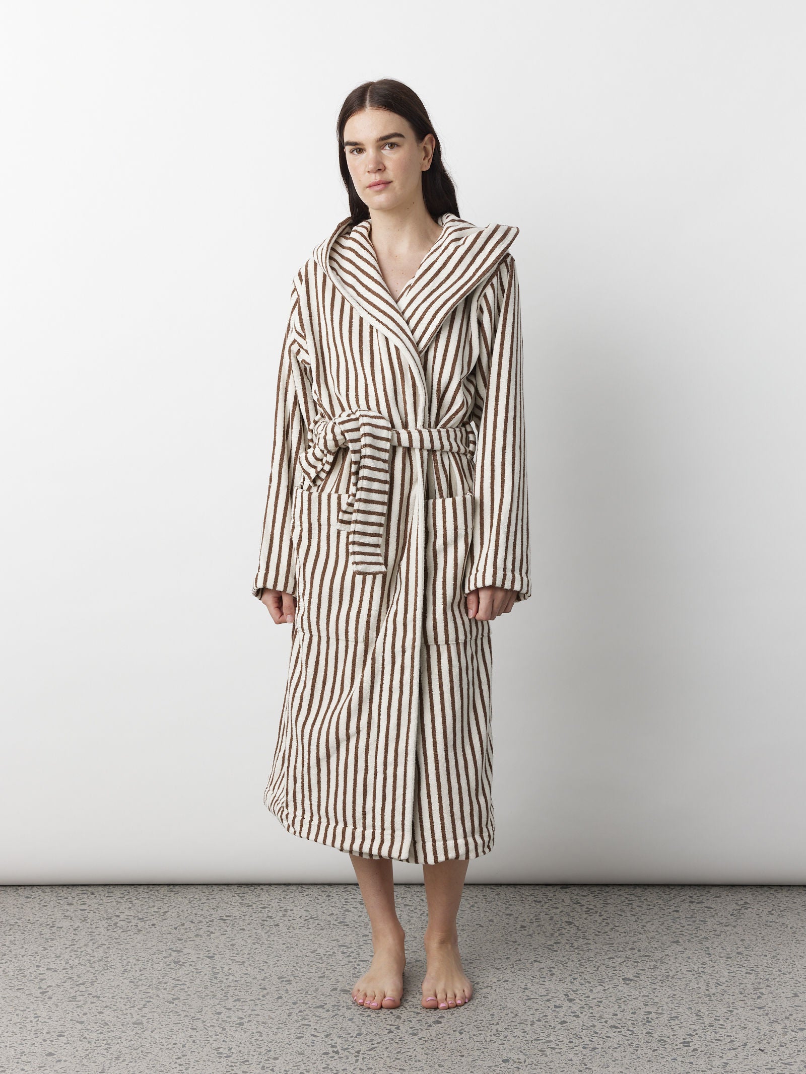 Hooded Bathrobe - Kodiak Stripe