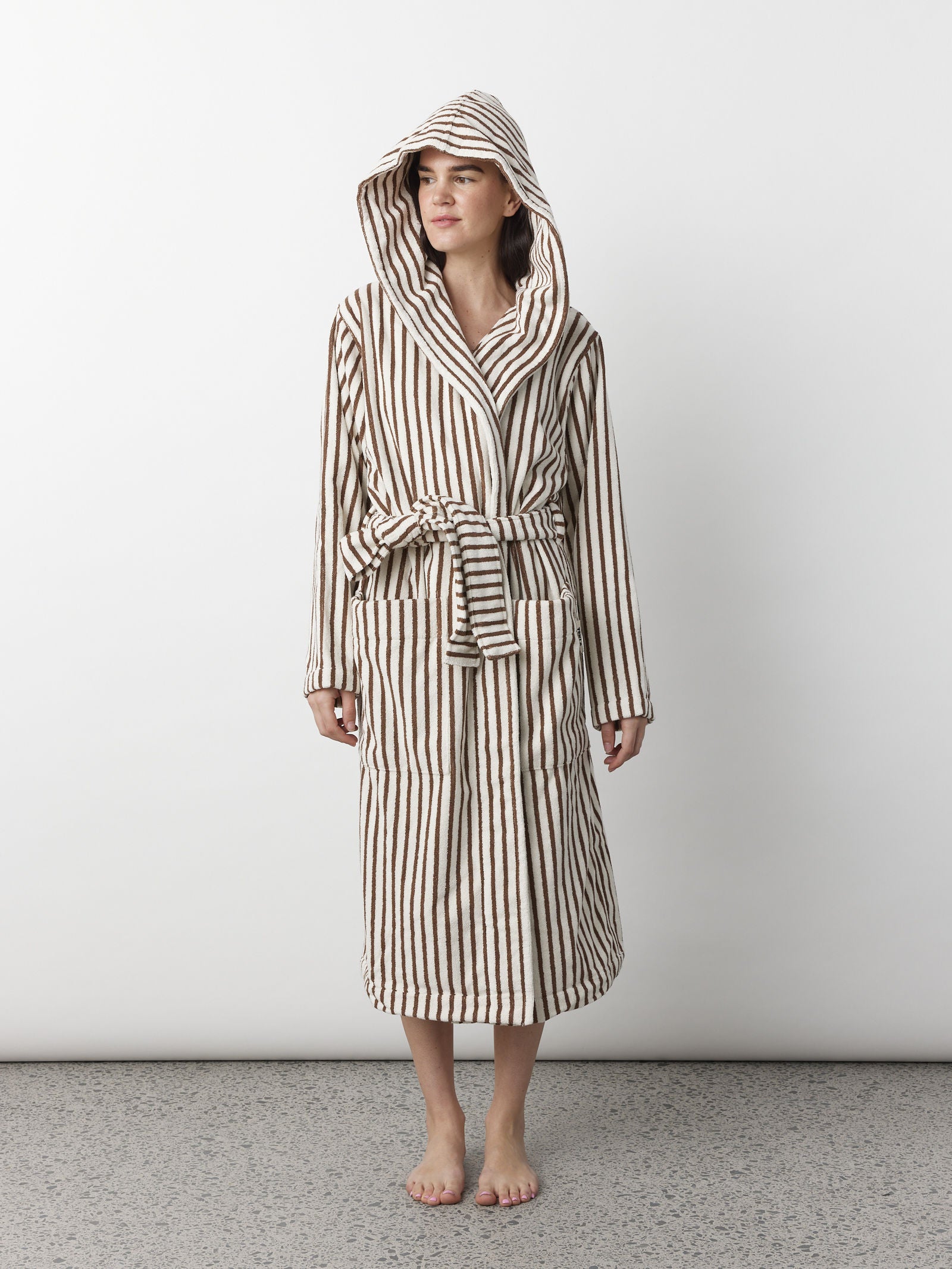 Hooded Bathrobe - Kodiak Stripe