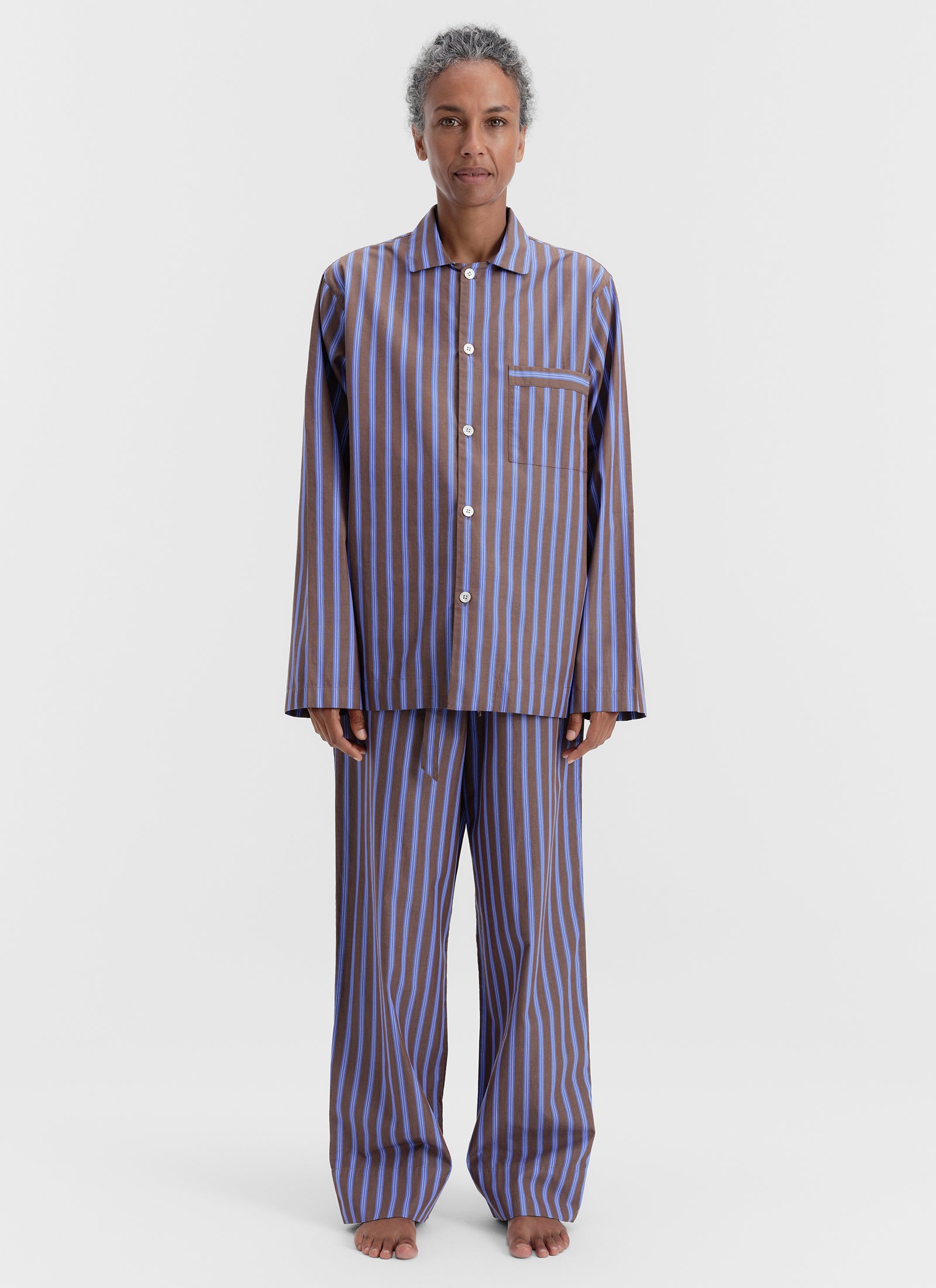 Poplin Sleep Pants - Chestnut Stripes