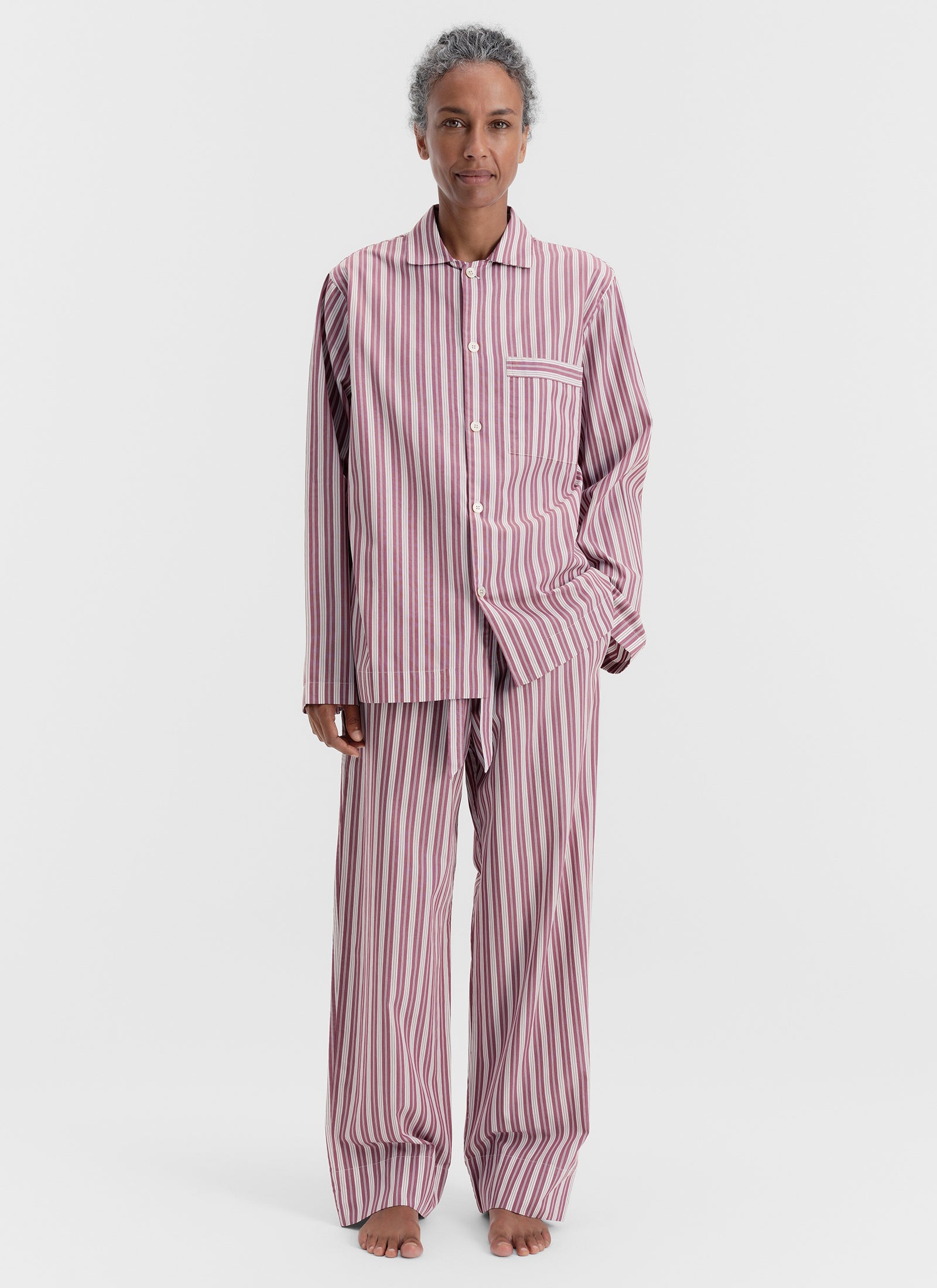 Poplin Sleep Shirt - Rhubarb Stripes