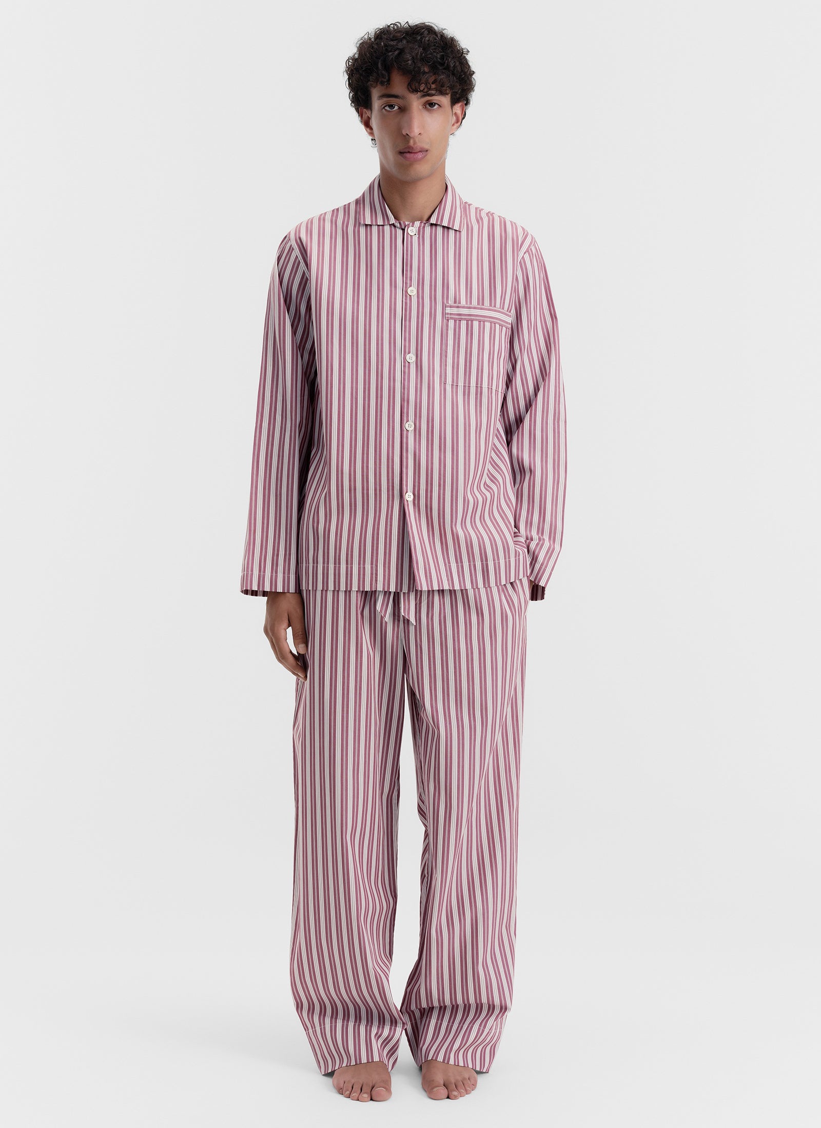 Poplin Sleep Shirt - Rhubarb Stripes