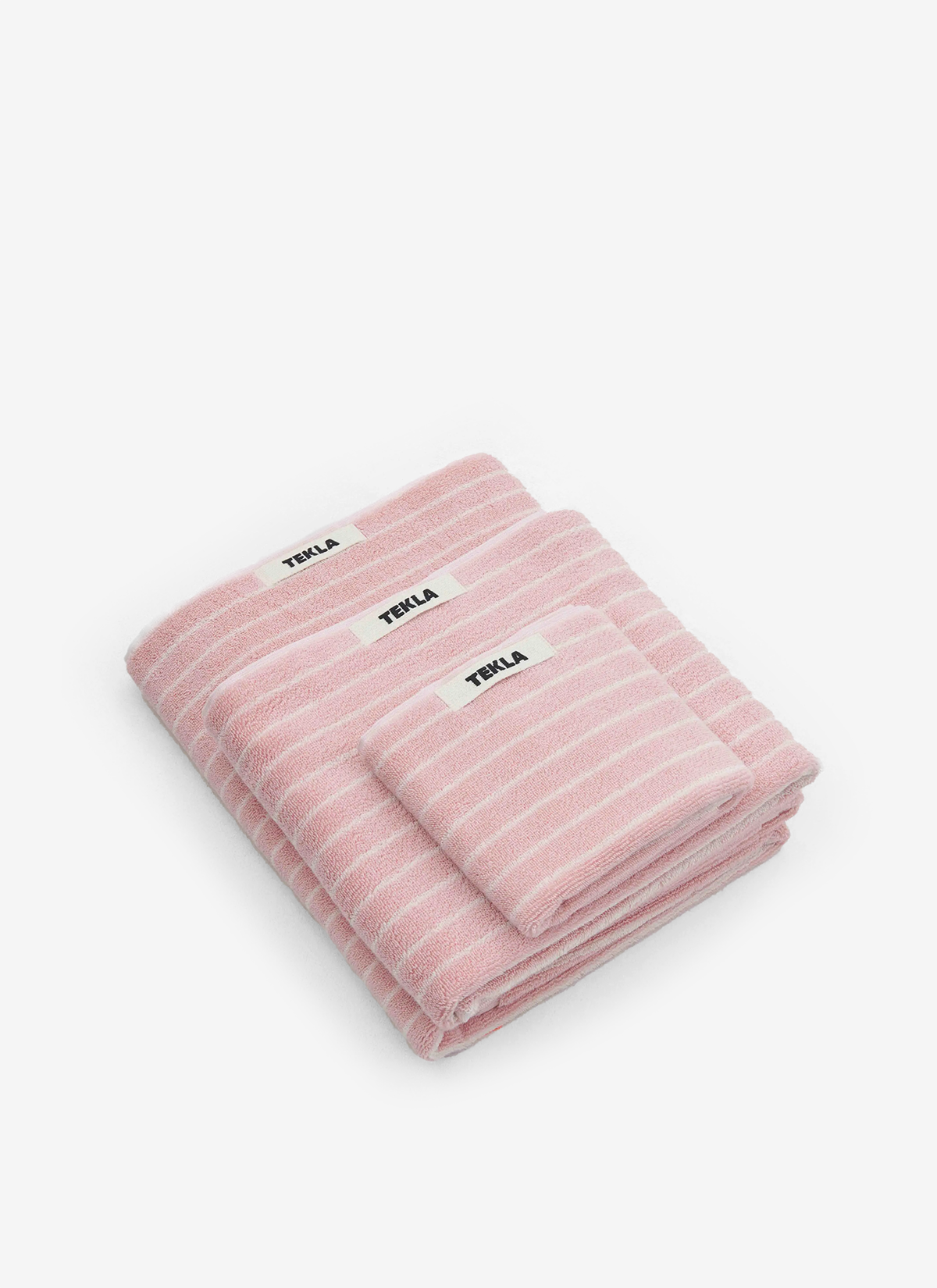 Organic Cotton Towels - Shaded Pink Stripes