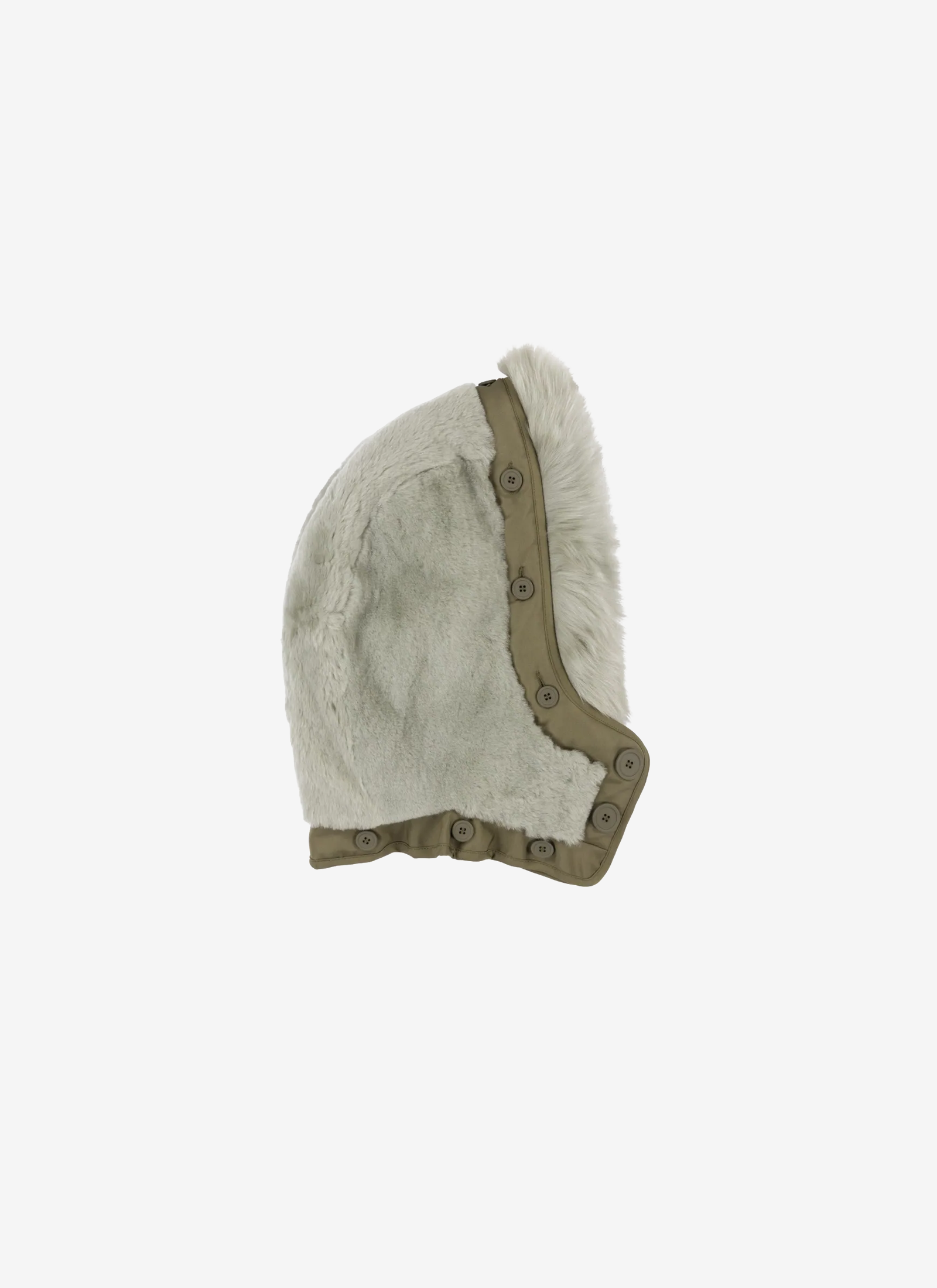 Shearling & Quilted Reversible Hood - Sage / Jade