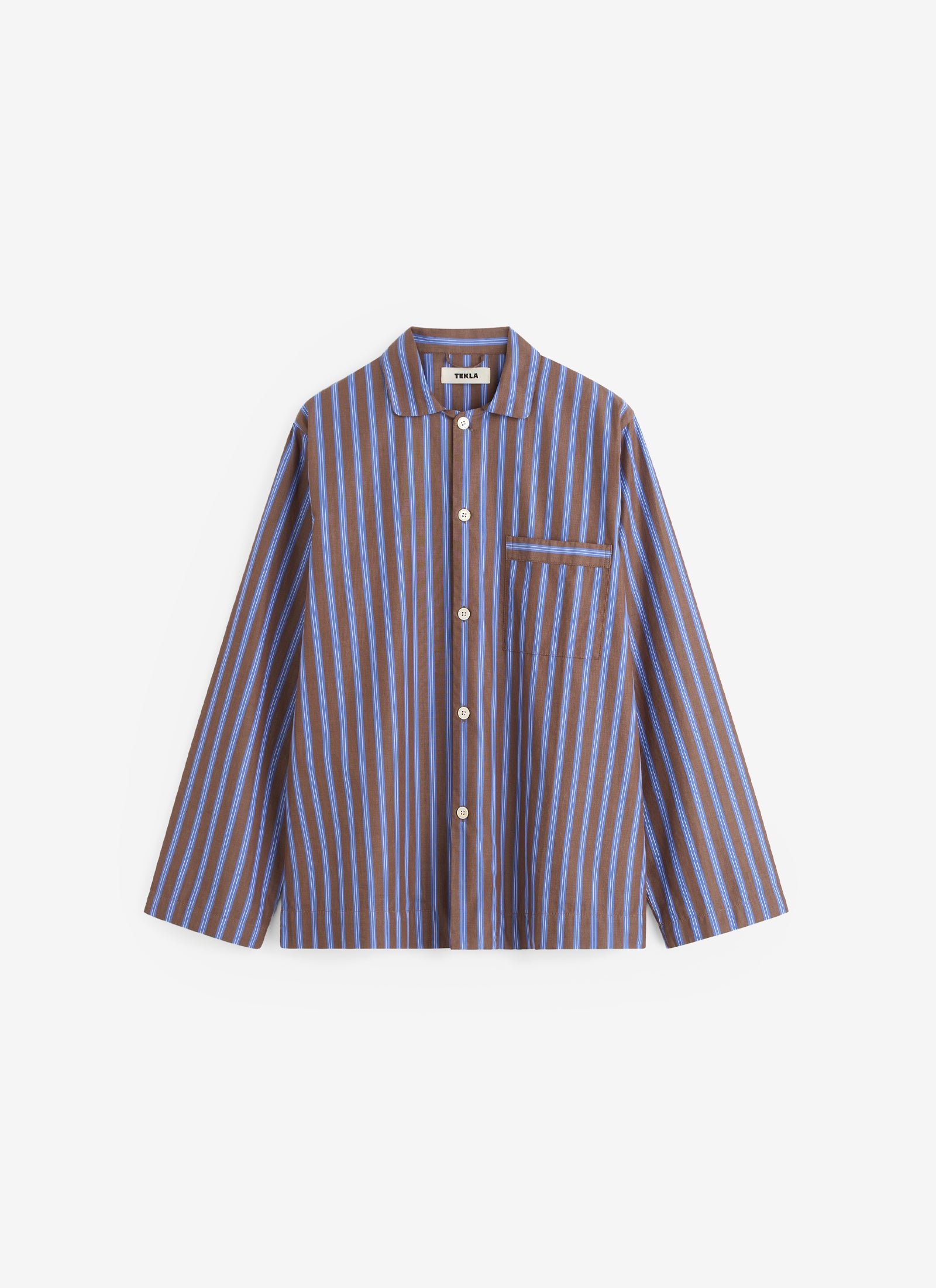 Poplin Sleep Shirt - Chestnut Stripes
