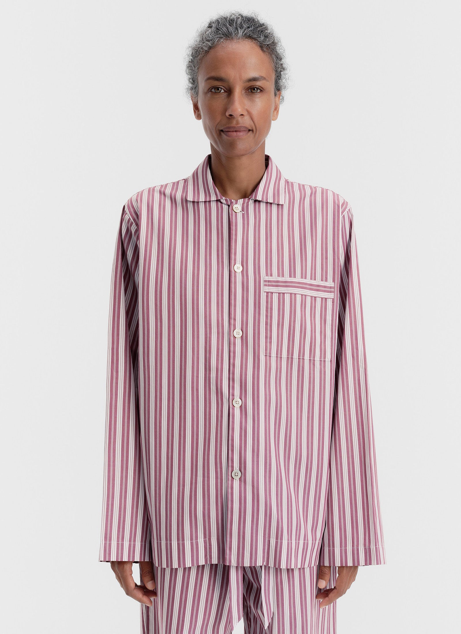 Poplin Sleep Shirt - Rhubarb Stripes