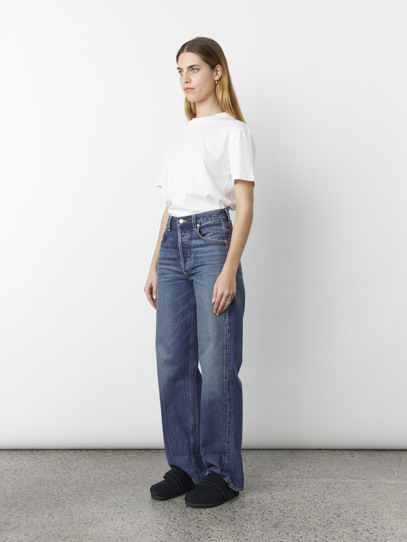 Ayla Baggy Jean Petite in Claremont (Mid Blue)