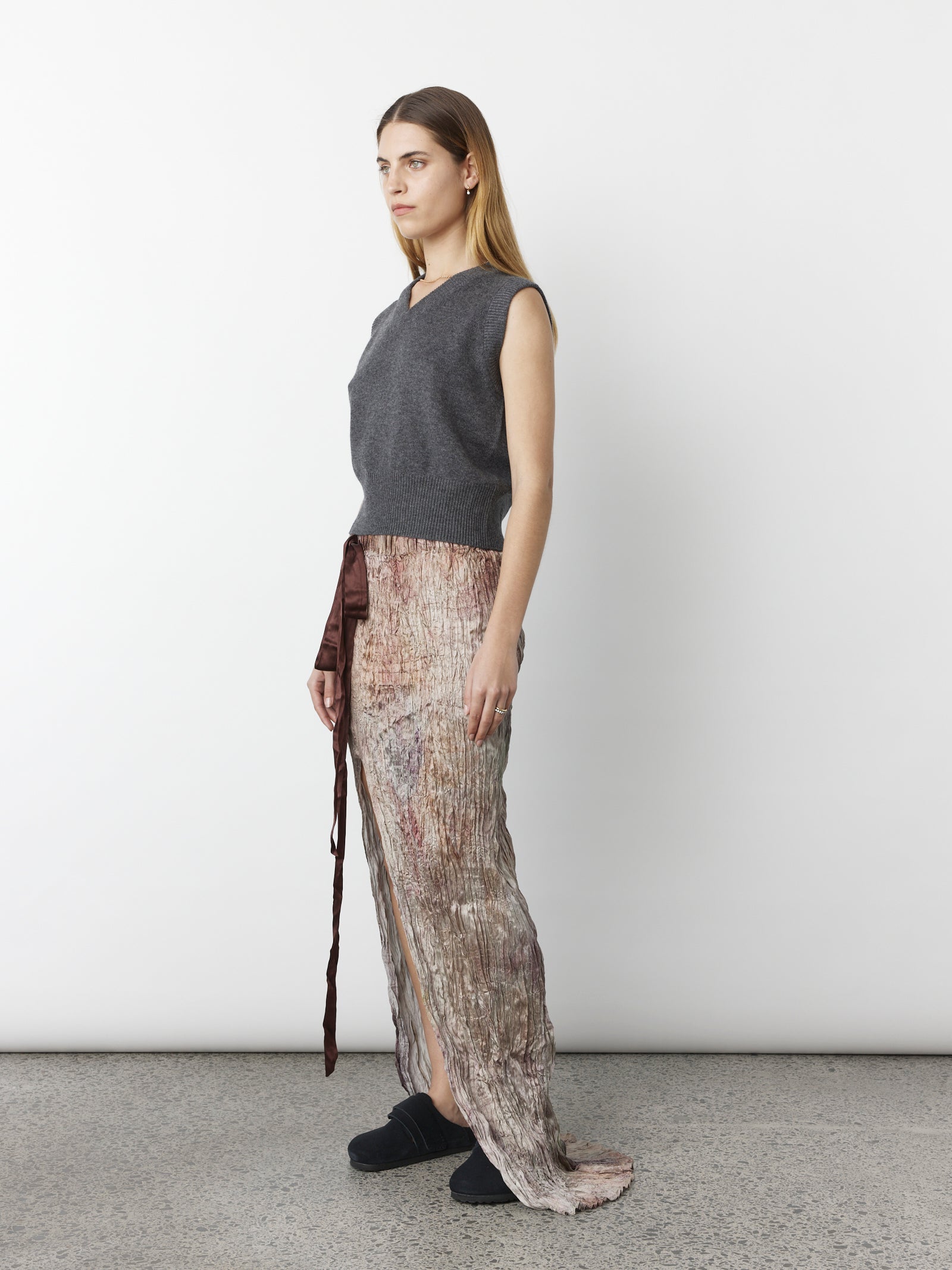 Crushed Silk Column Skirt - Love Me Tender