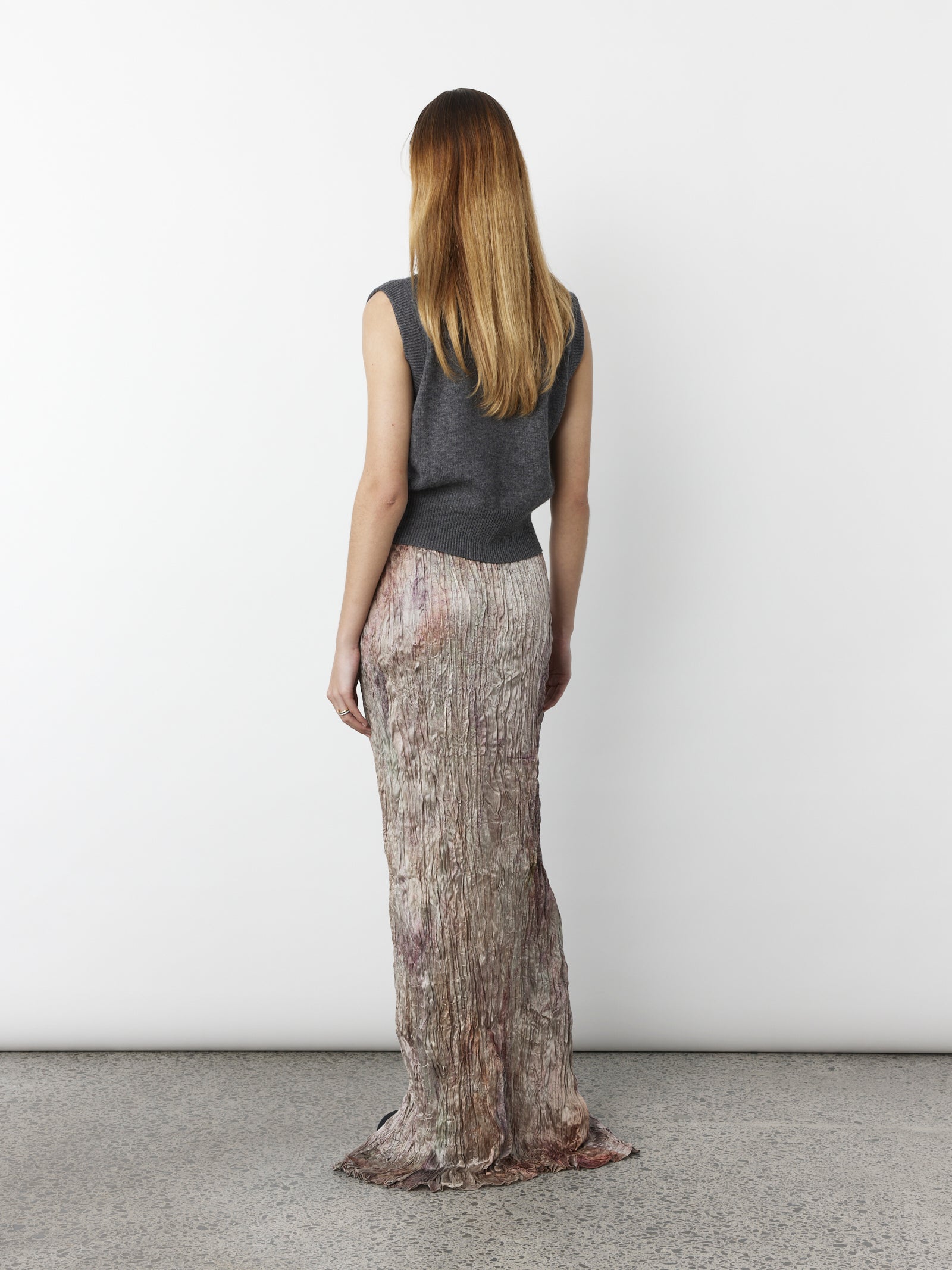 Crushed Silk Column Skirt - Love Me Tender