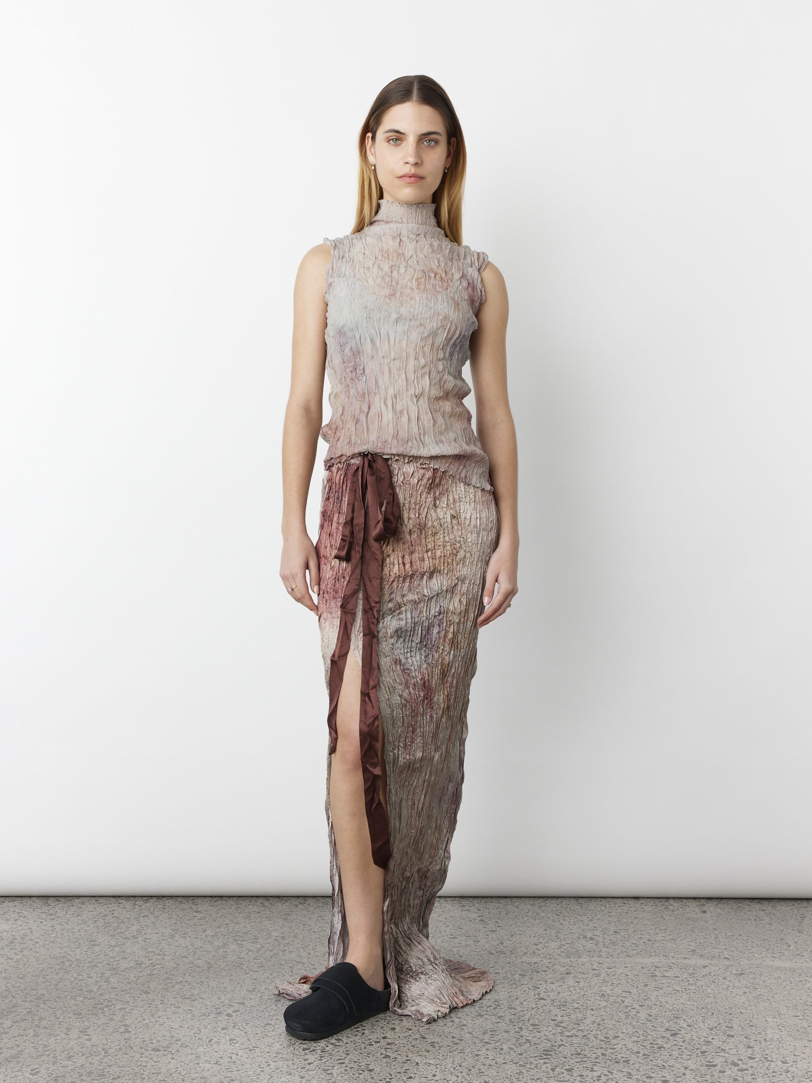 Crushed Silk Column Skirt - Love Me Tender