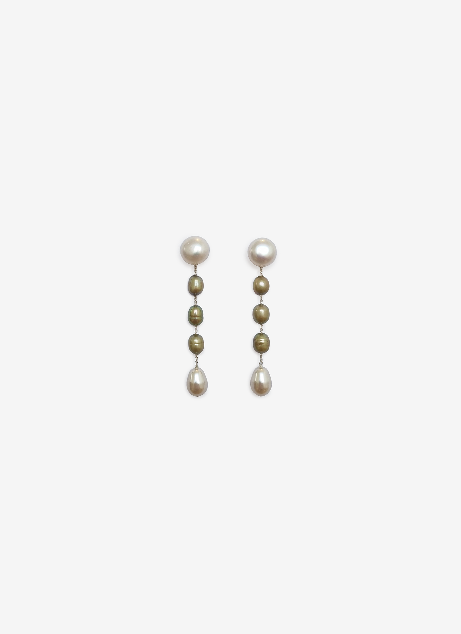 Small Passante Earrings - Pistachio Pearl