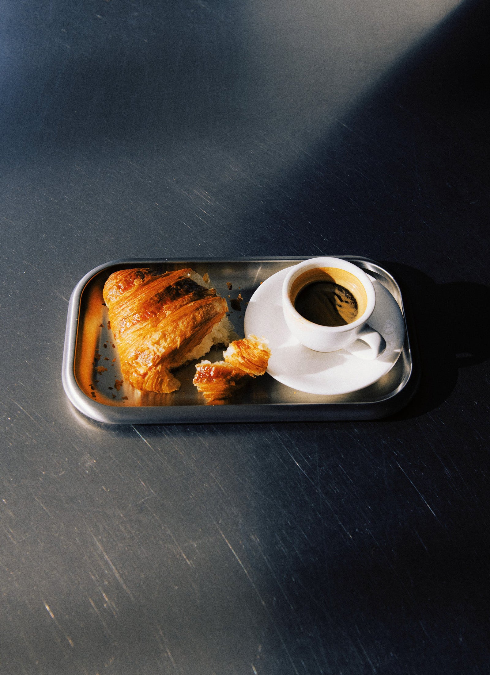 Small Steel Serving Tray - Brushed