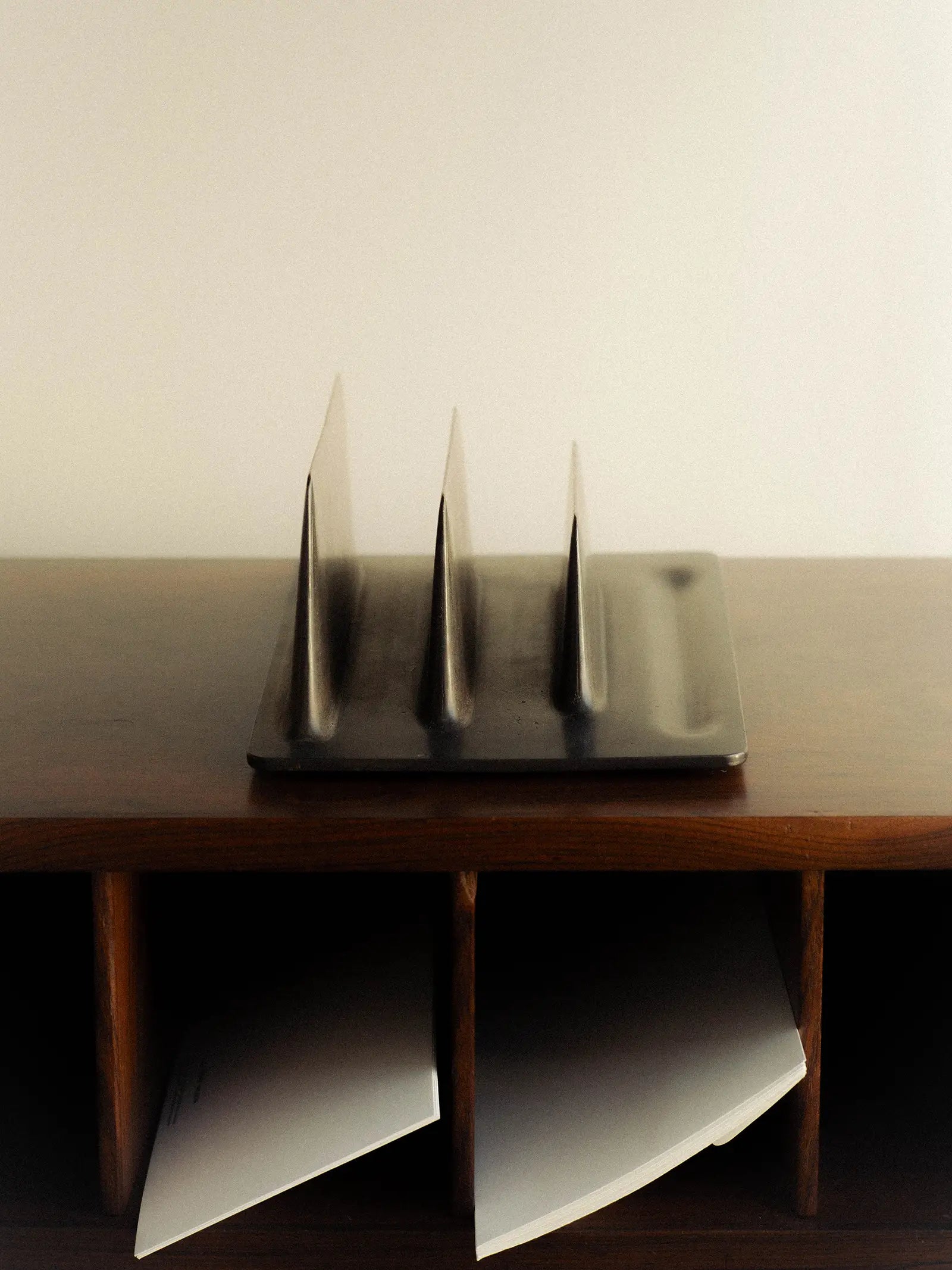 Desk Organiser in Blackened Bronze