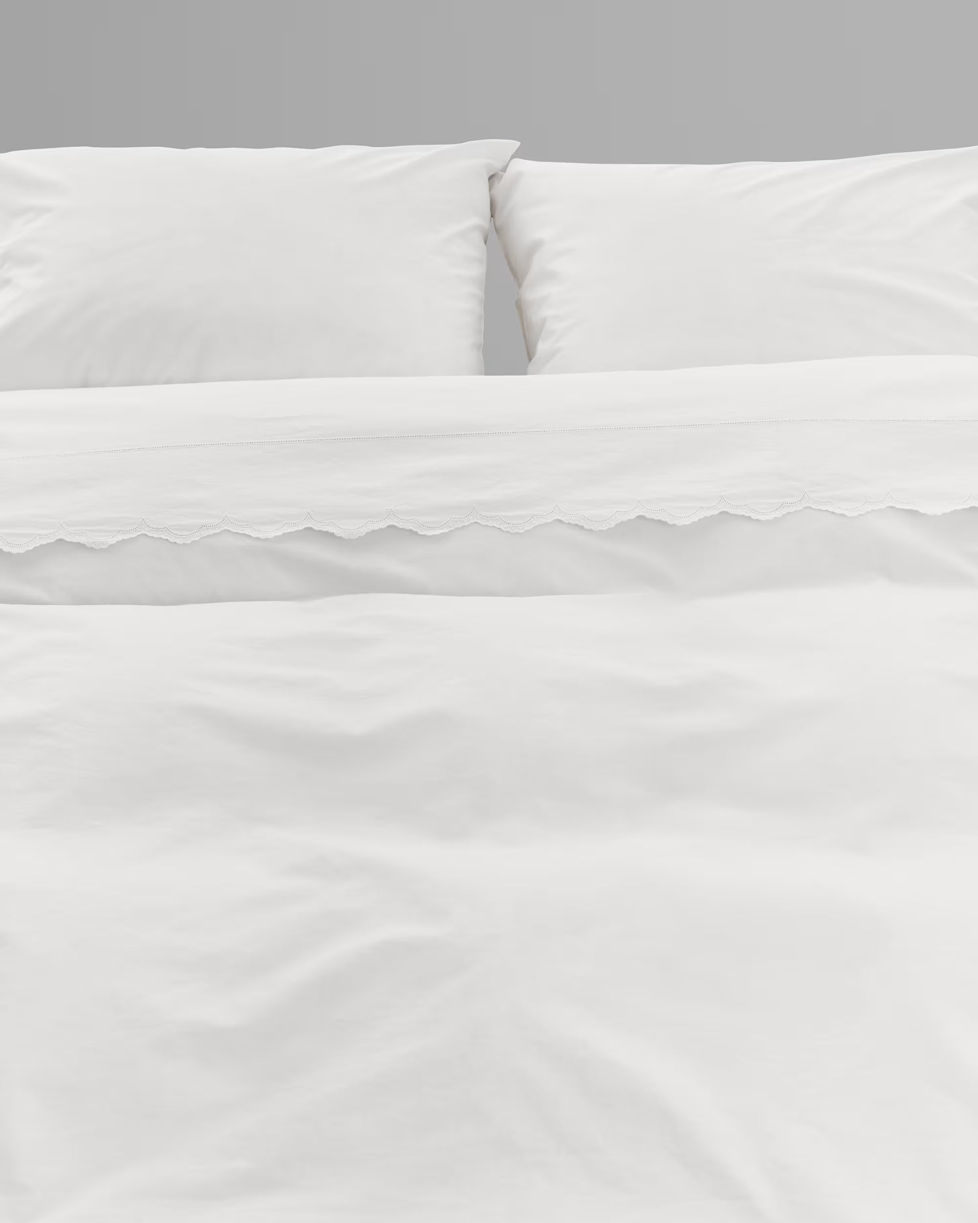 Broderie Anglaise Top Sheet  - Madeleine in Broken White