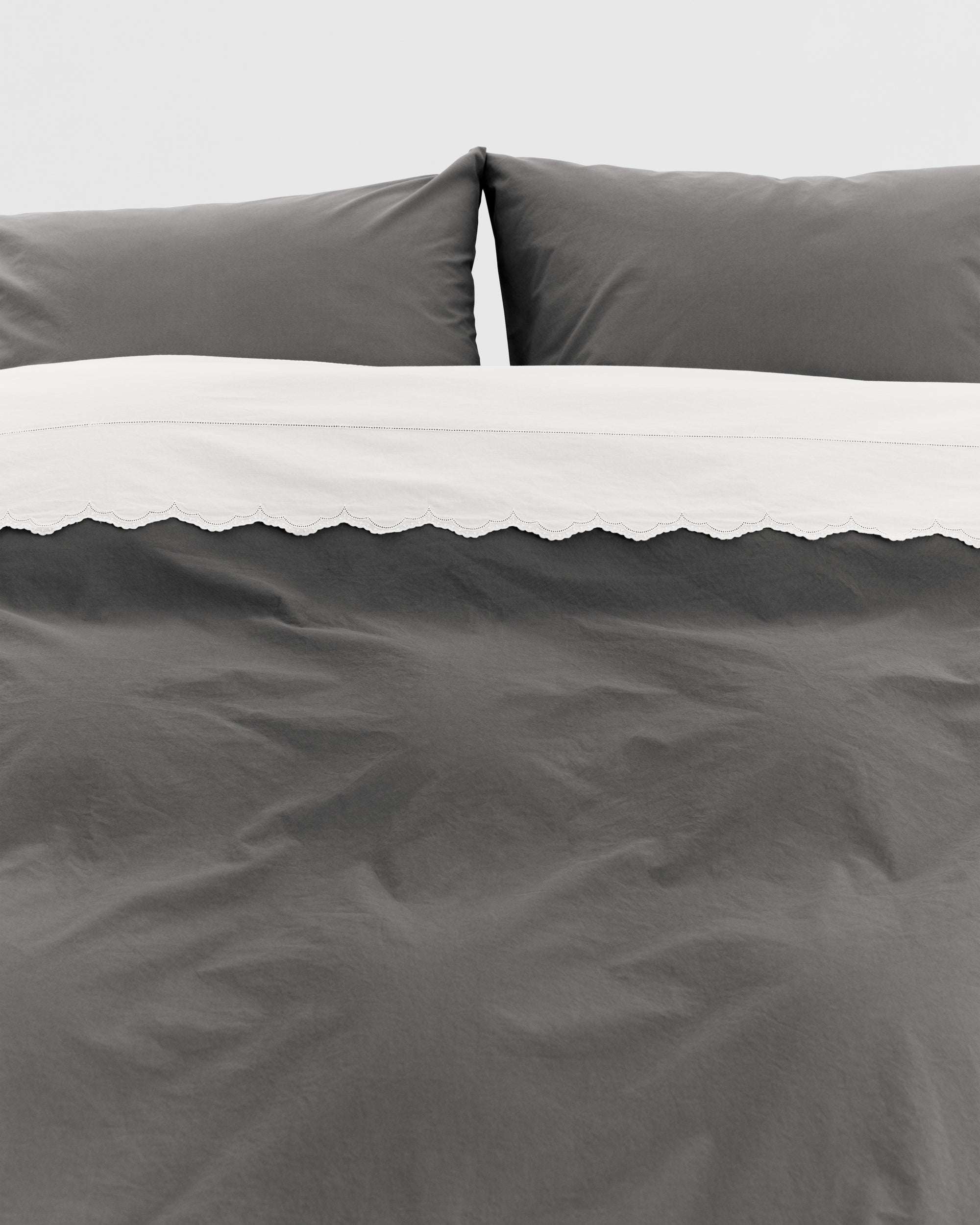 Broderie Anglaise Top Sheet  - Madeleine in Broken White