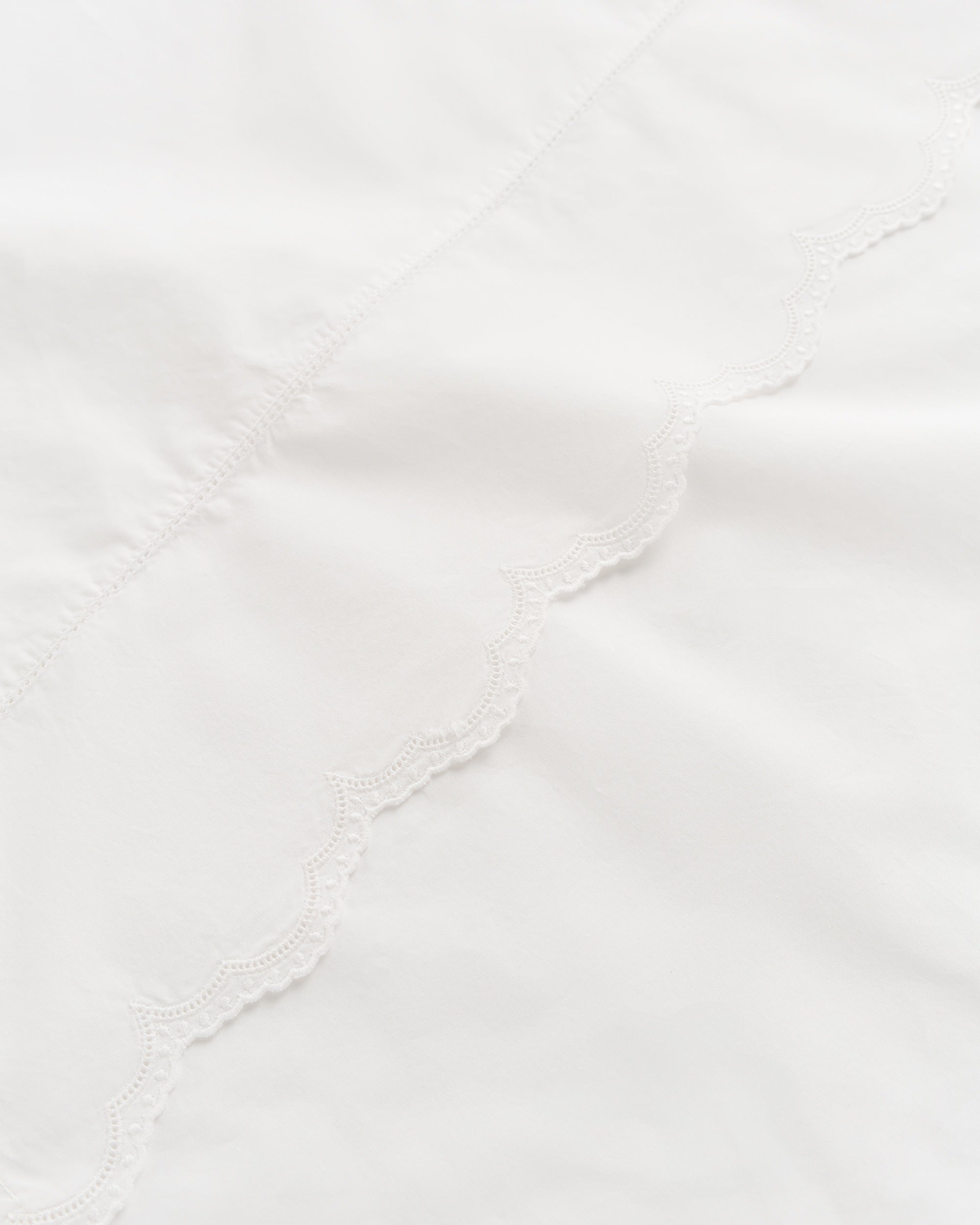 Broderie Anglaise Top Sheet  - Madeleine in Broken White