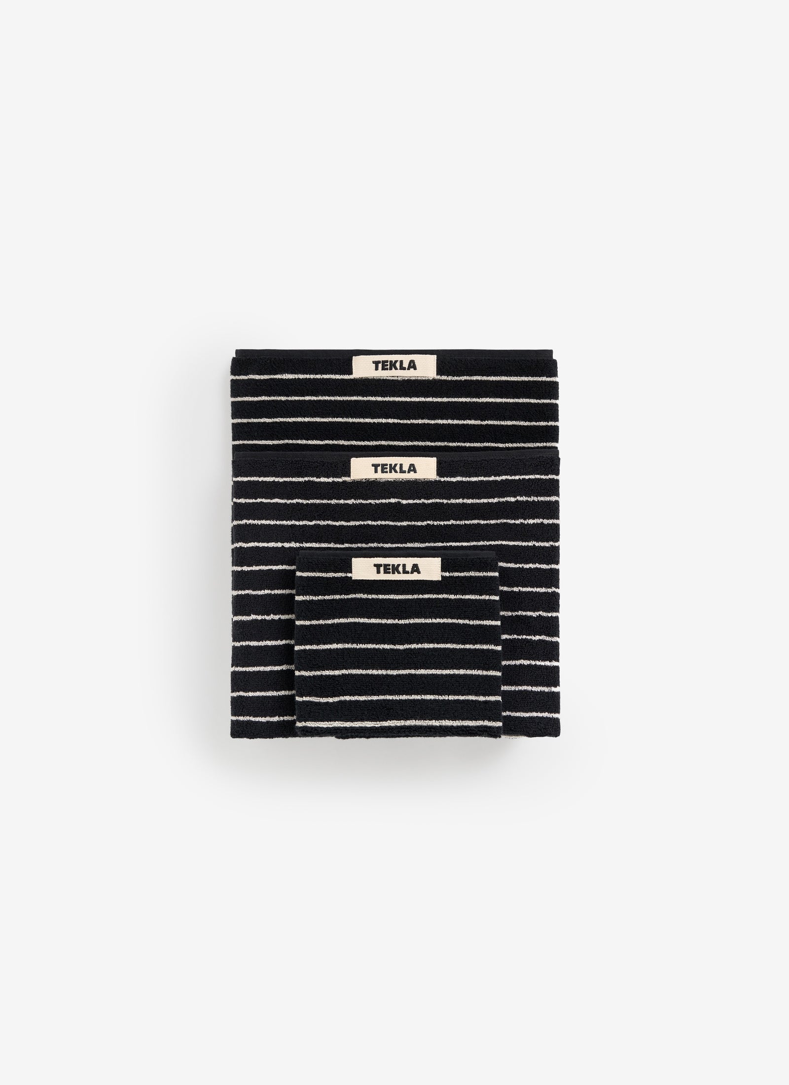 Organic Cotton Towels - Black and White Stripes
