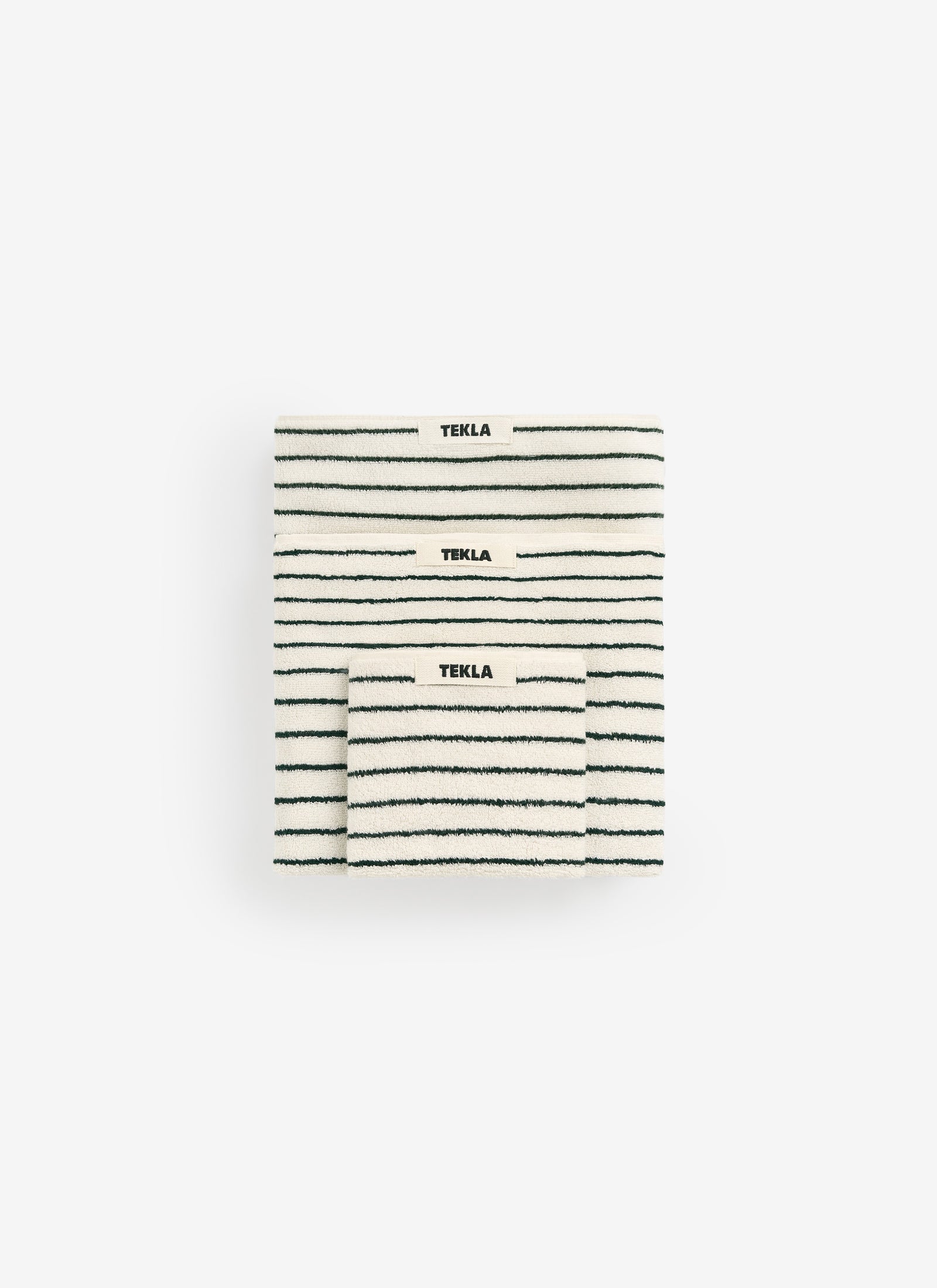 Organic Cotton Towels - Racing Green Stripes