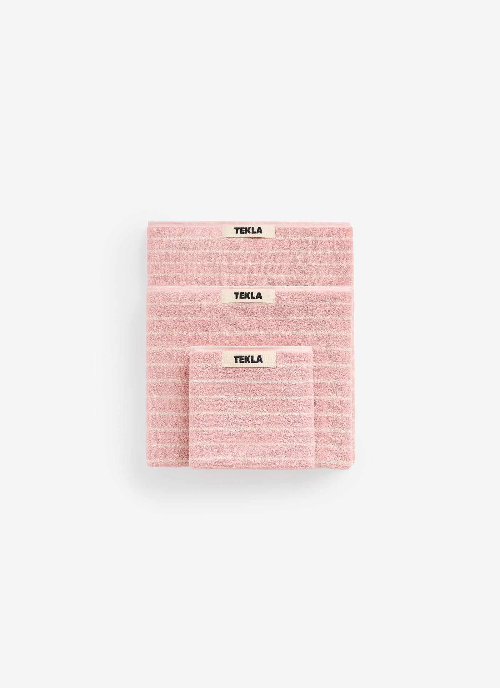 Organic Cotton Towels - Shaded Pink Stripes