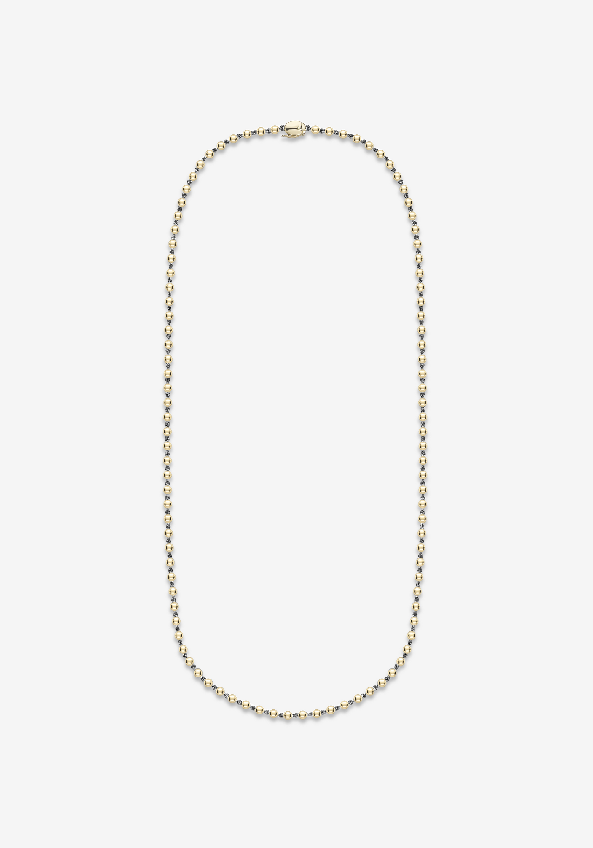 Micro Ball n Chain 21" Yellow Gold Necklace