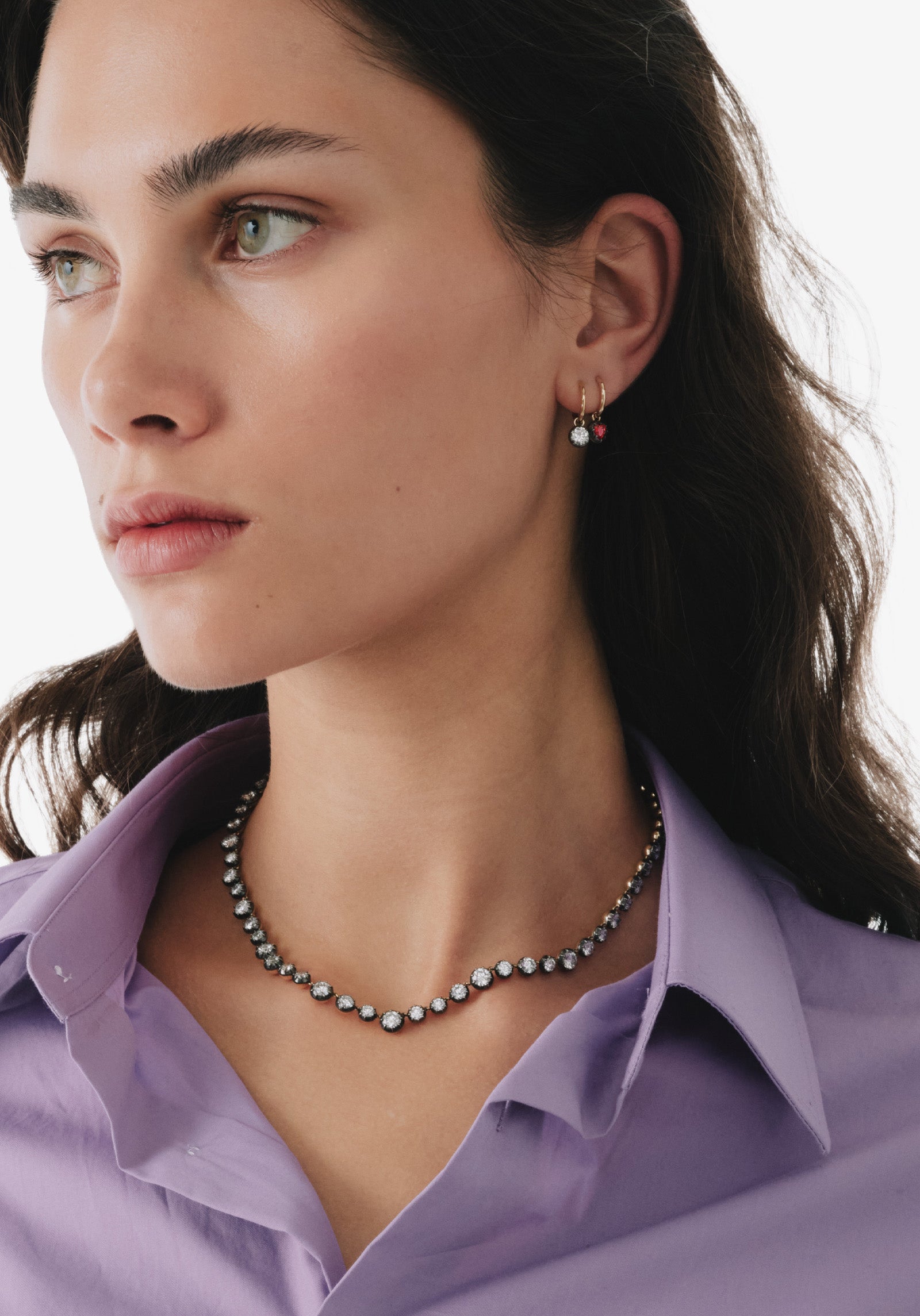 Signature 17ct Diamond Button Back Necklace