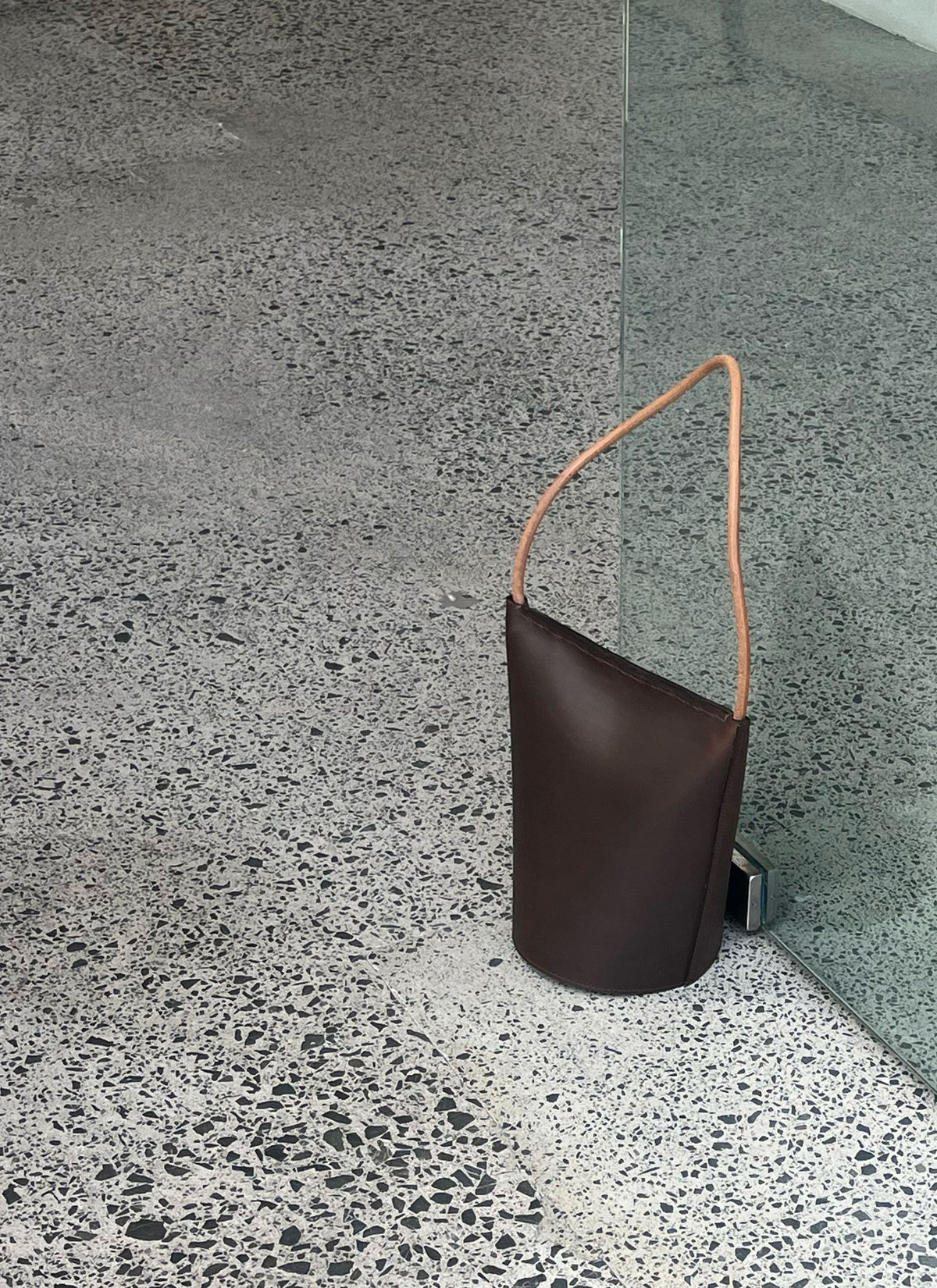 Saco Door Stop - Dark Brown Leather