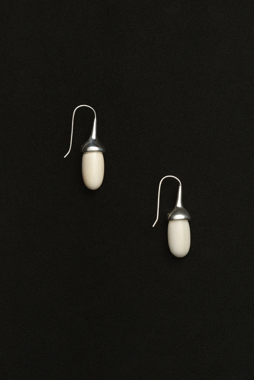 Dripping Stone Earrings - Vegetable Ivory