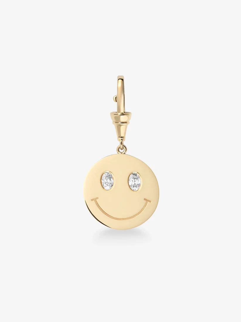 Pendant - Happy Face with Oval Diamonds