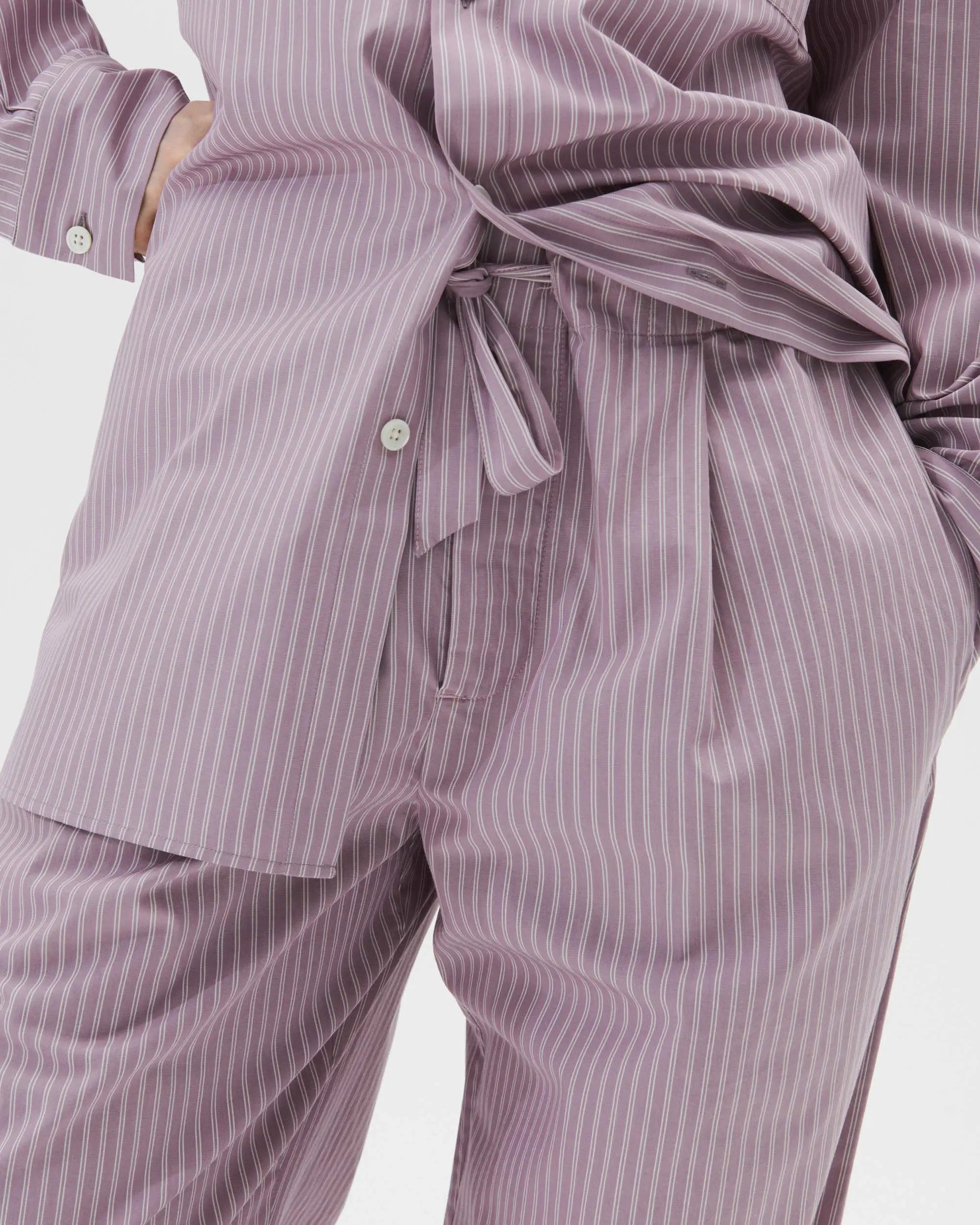 Tekla x Birkenstock Cotton Pants - Mauve Stripes