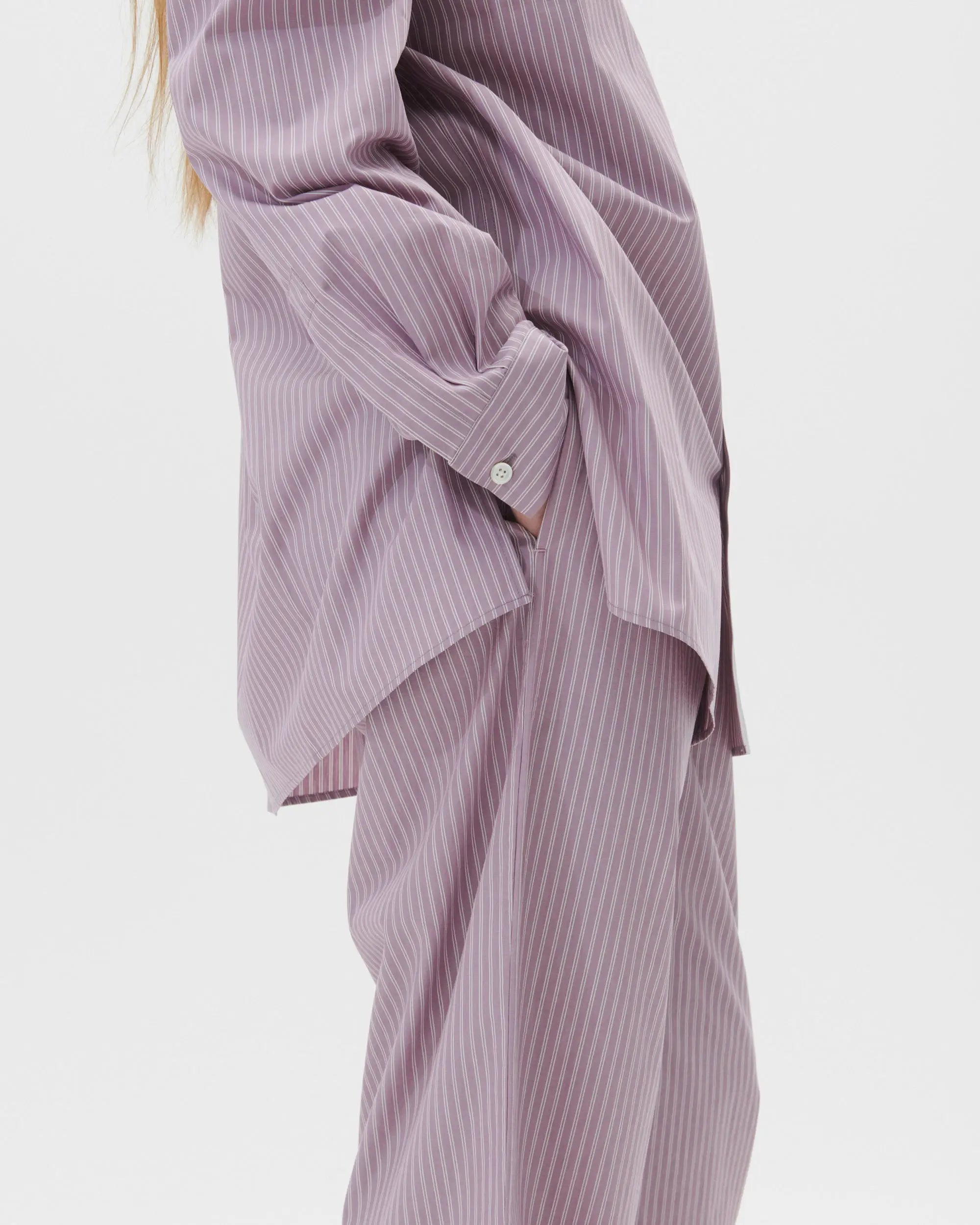 Tekla x Birkenstock Cotton Pants - Mauve Stripes