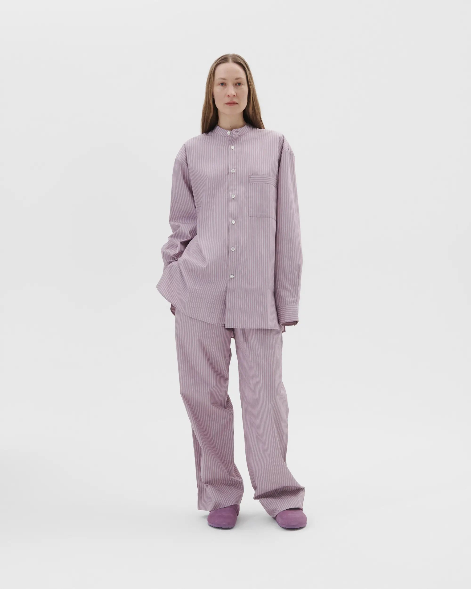 Tekla x Birkenstock Cotton Pants - Mauve Stripes