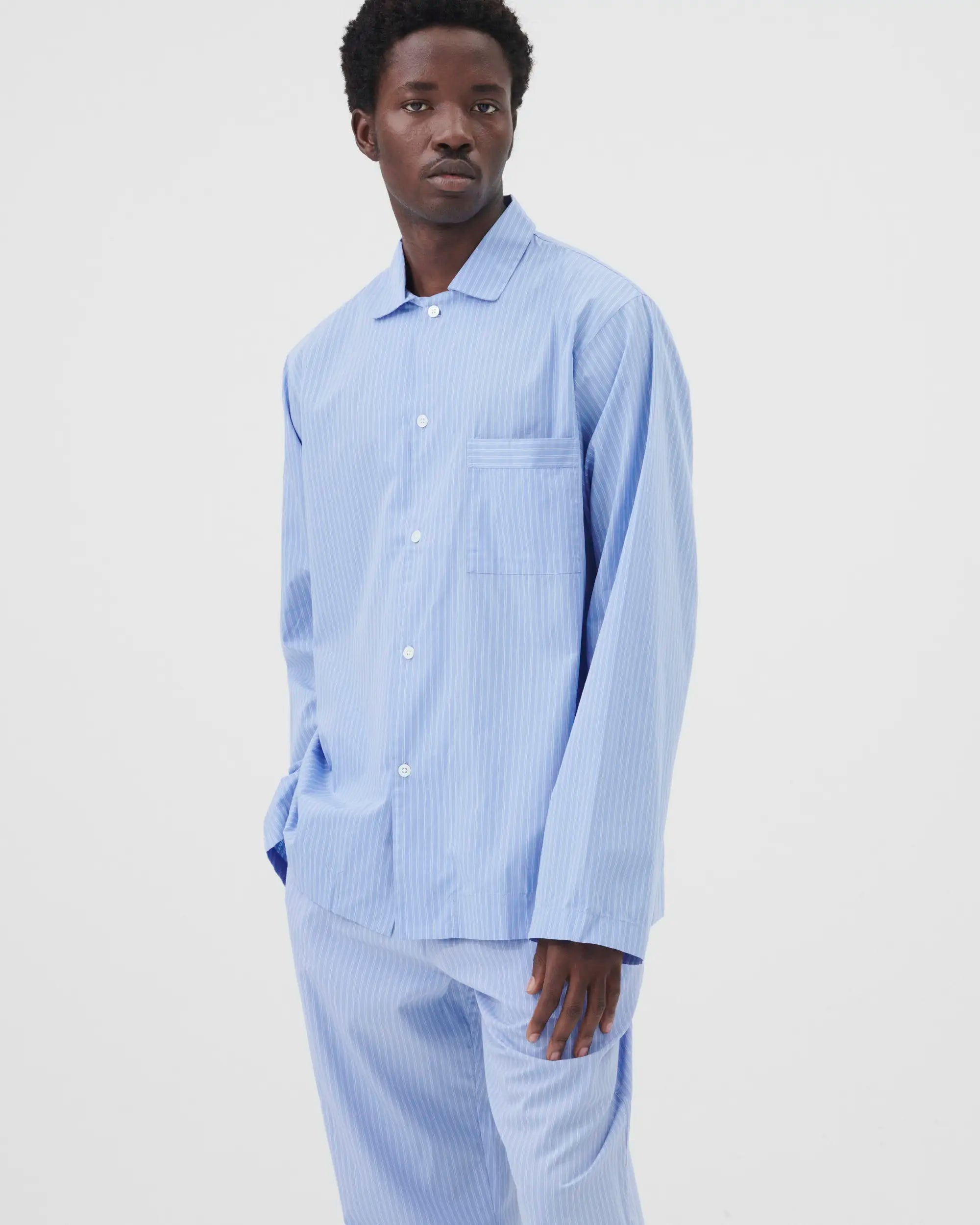 Poplin Sleep Shirt - Pin Stripes