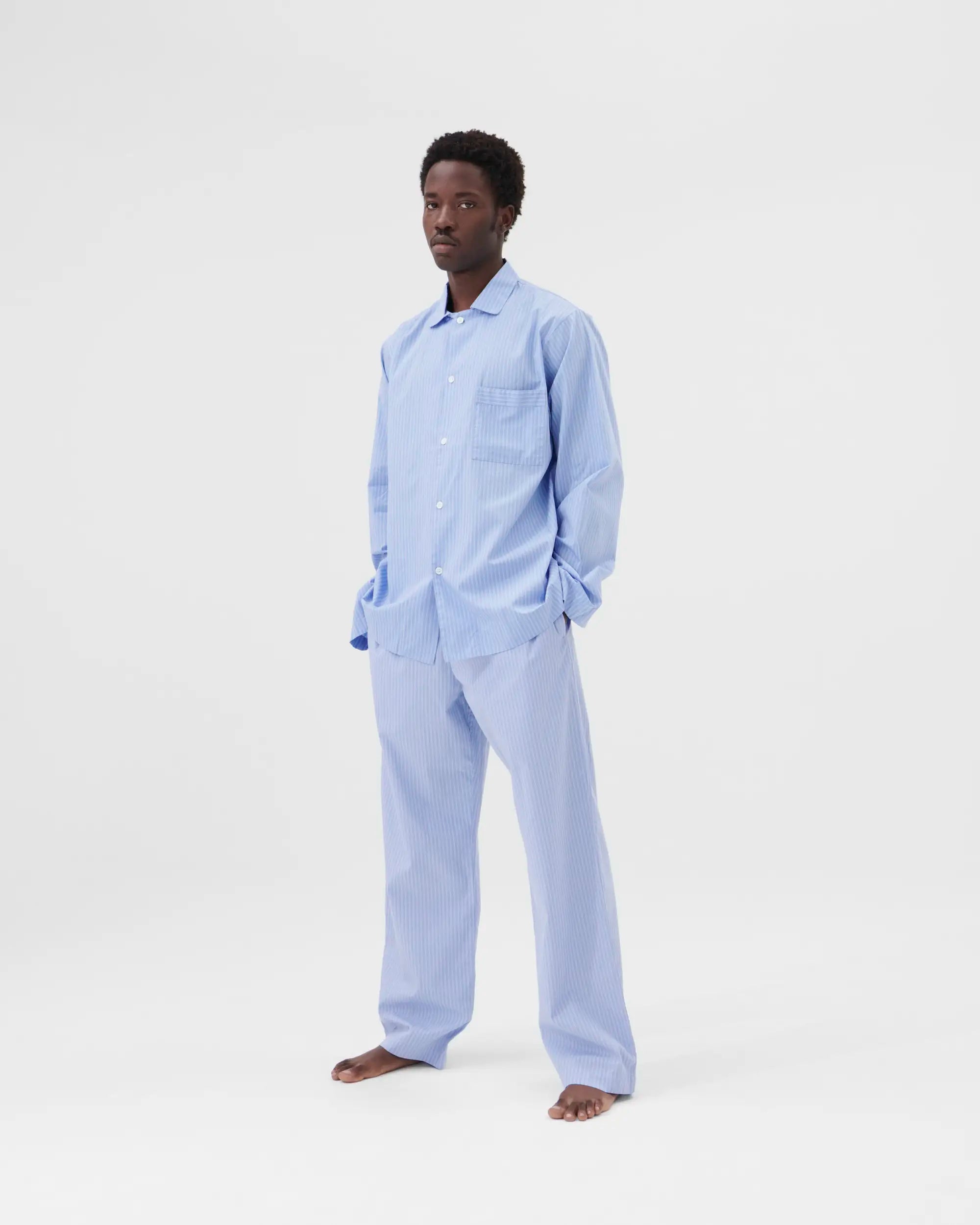 Poplin Sleep Shirt - Pin Stripes