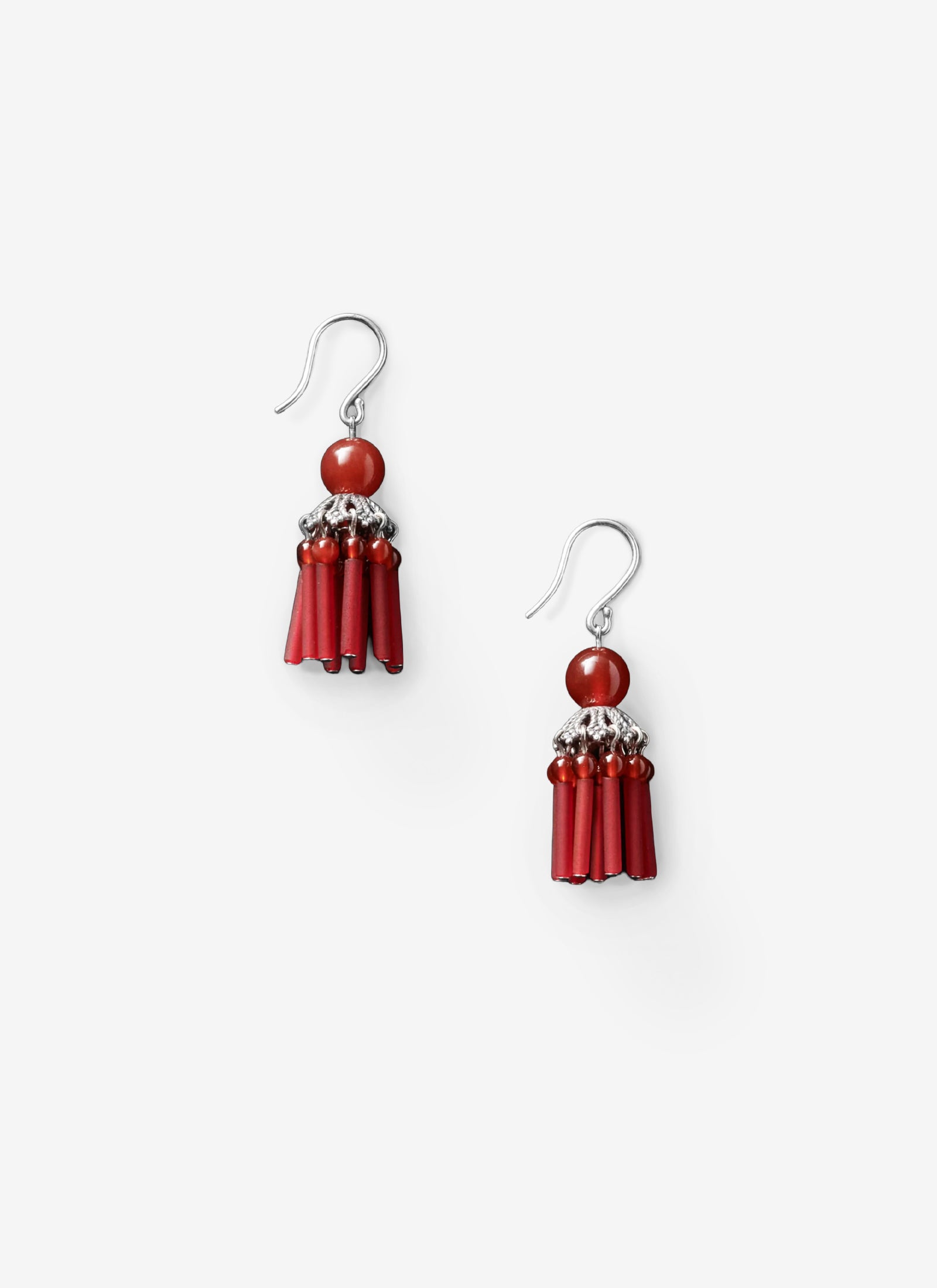 Petite Flamenco Earrings - Red Carnelian