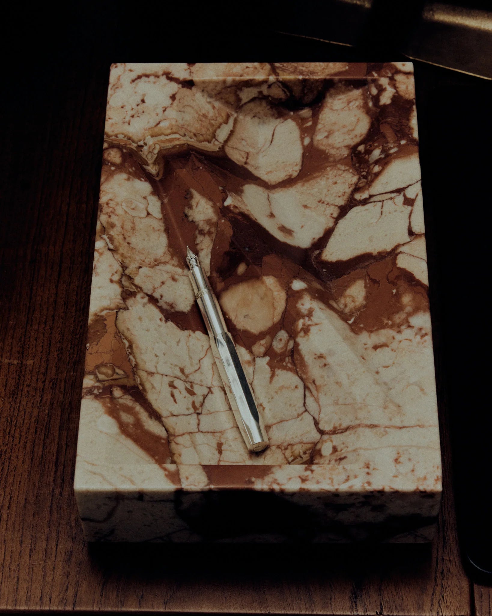 Block Tray in Breccia Pontificia (Pink Marble)