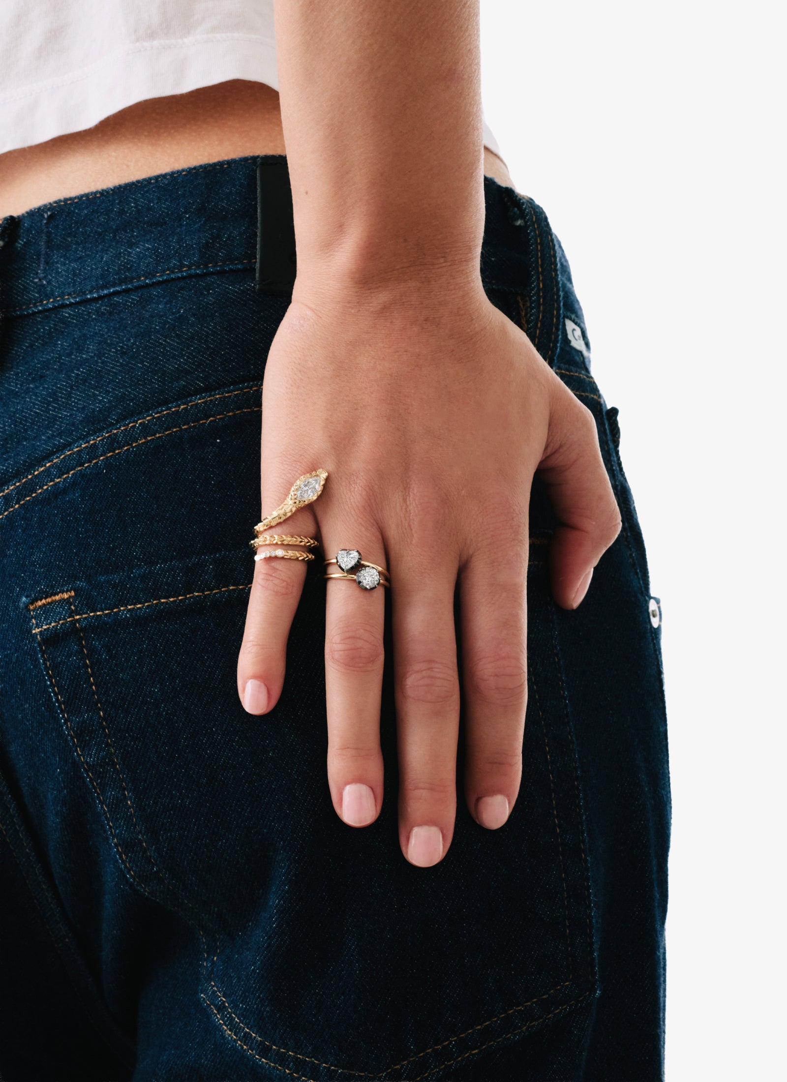 0.90ct Diamond Golden Snake Ring