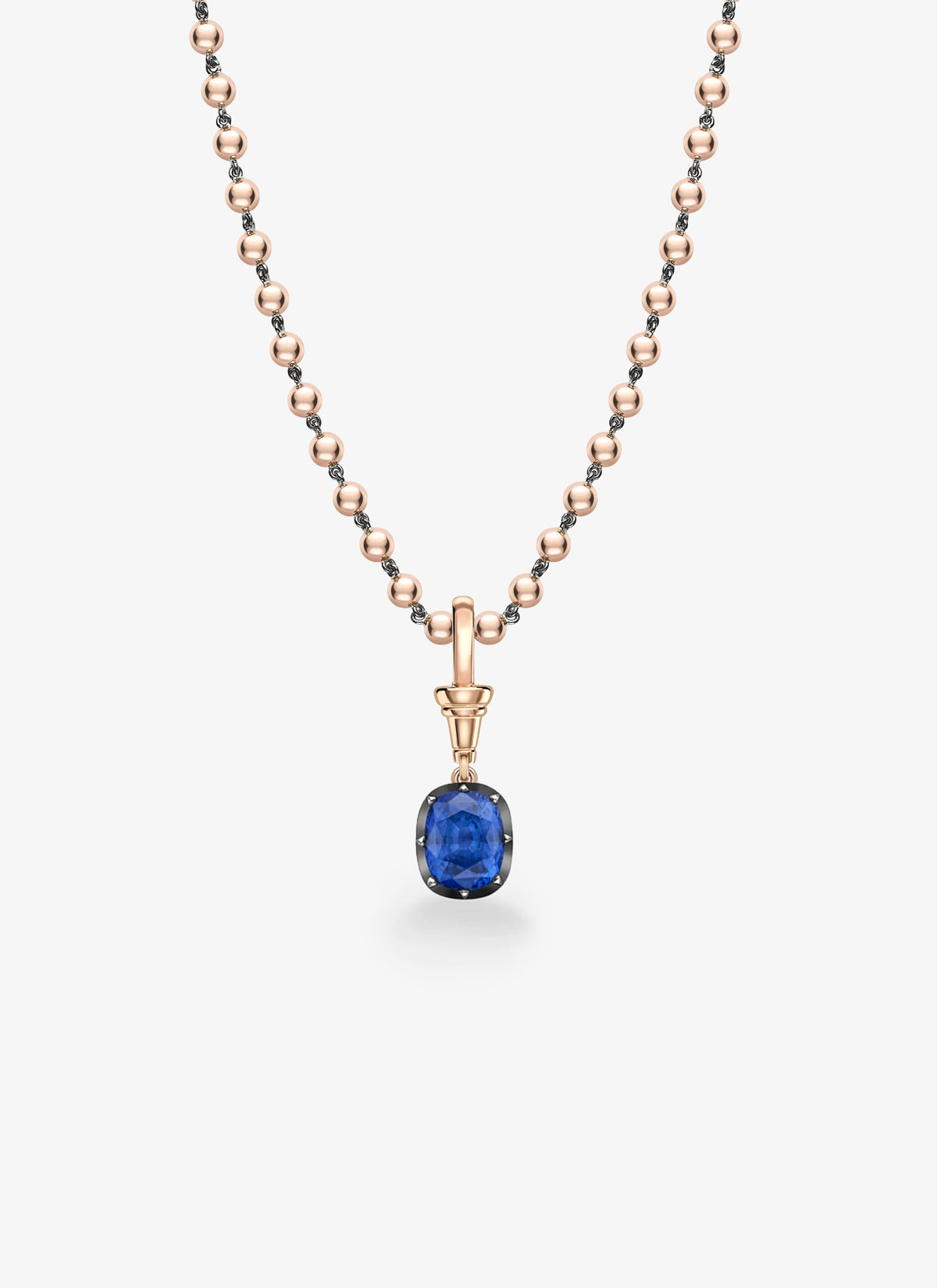 Ball n Chain Pendant - Sapphire Cushion Cut 2.52ct