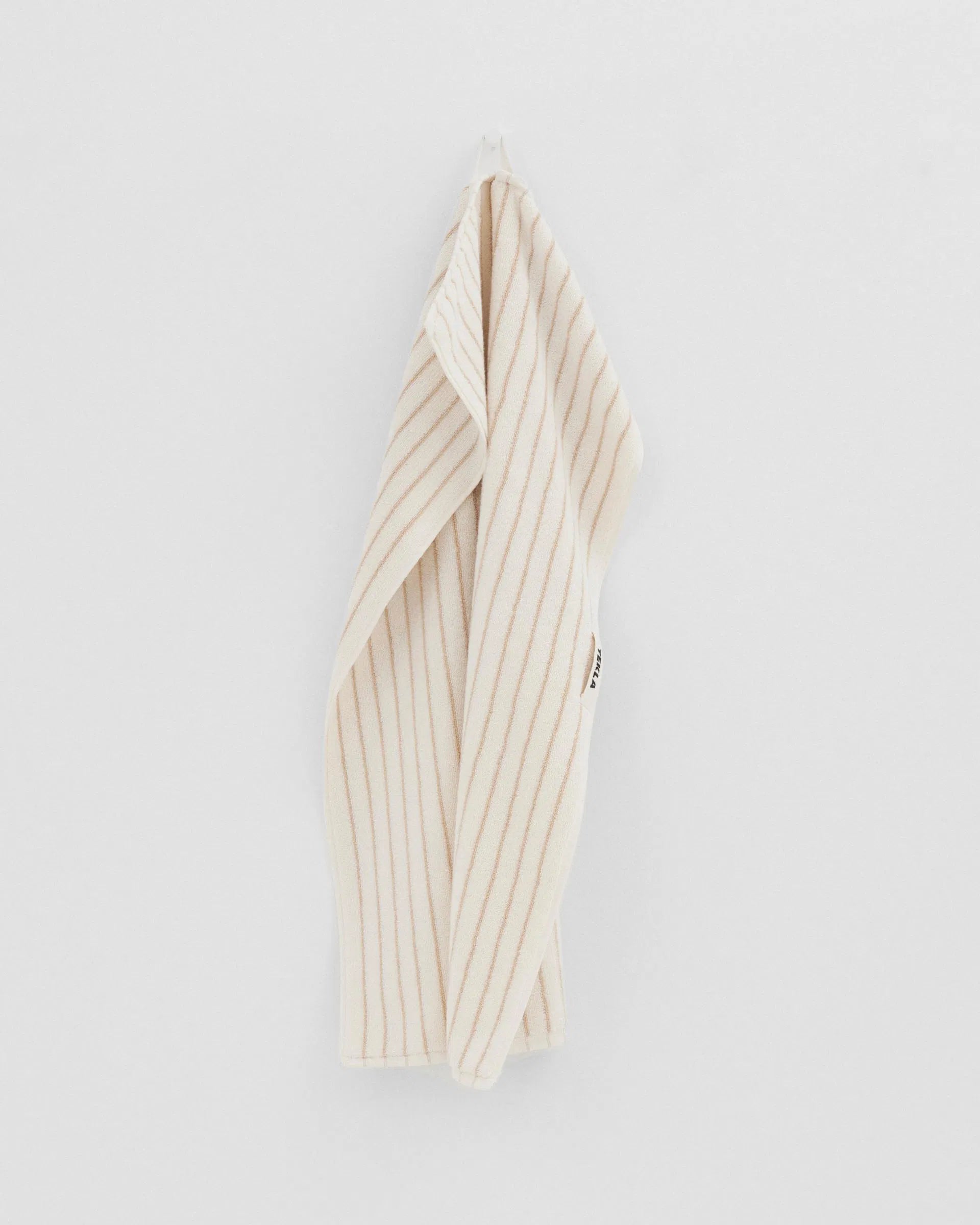 Organic Cotton Towels - Sienna Stripes on Ivory Base