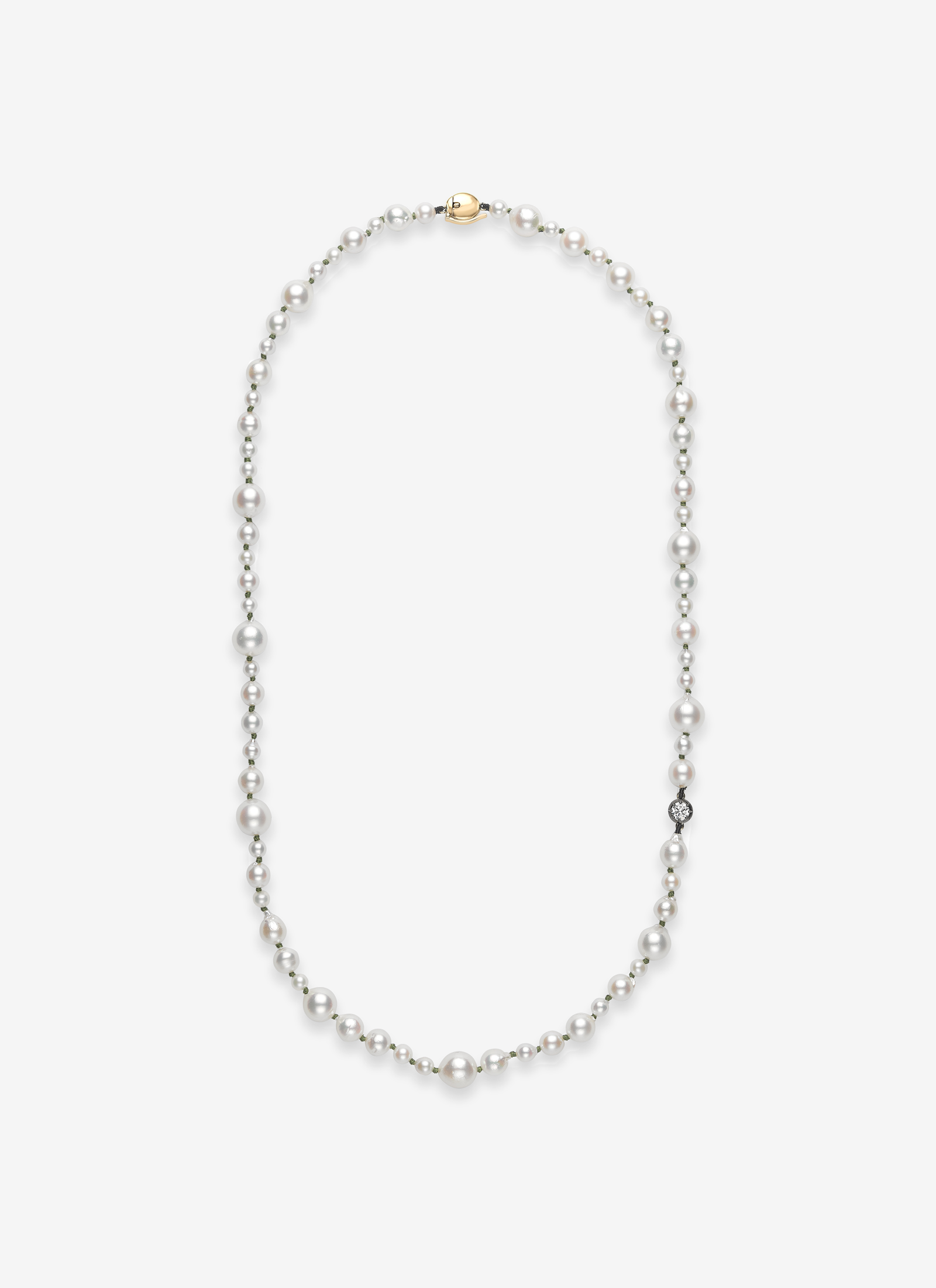 Necklace - Pearl 21" with 0.40ct Diamond (Beaches)