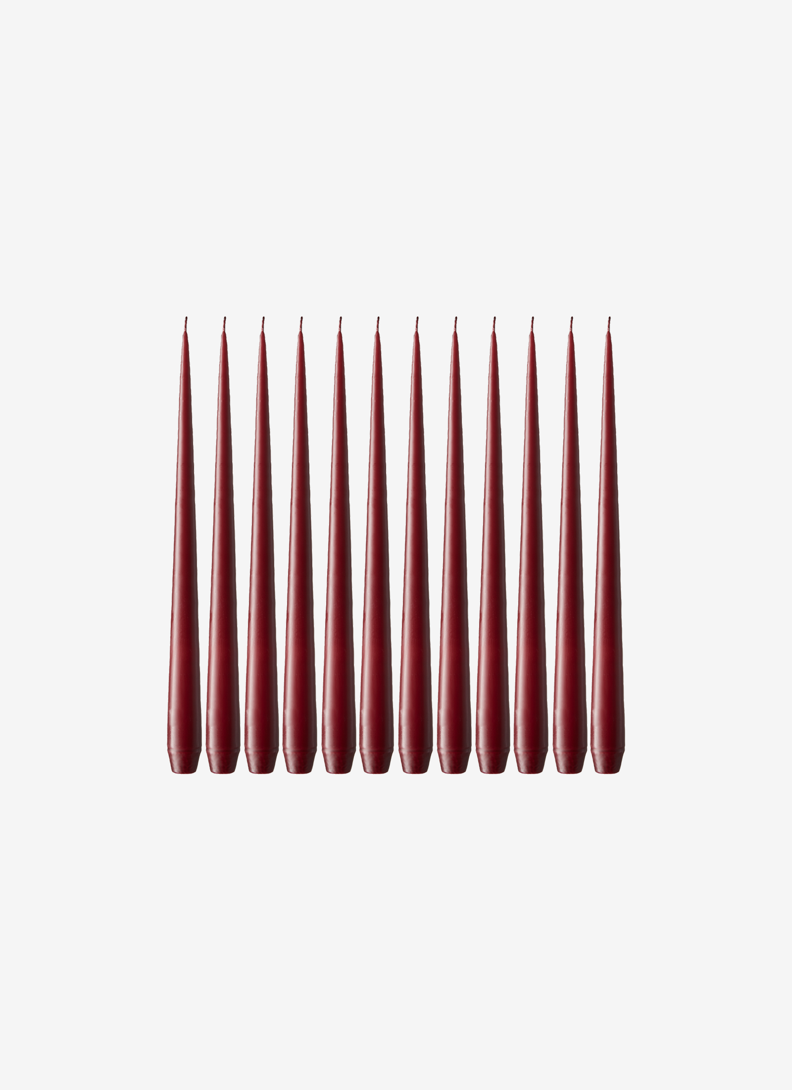 Case of 12 Tapered Candles in Wine Red #44 - 32cm