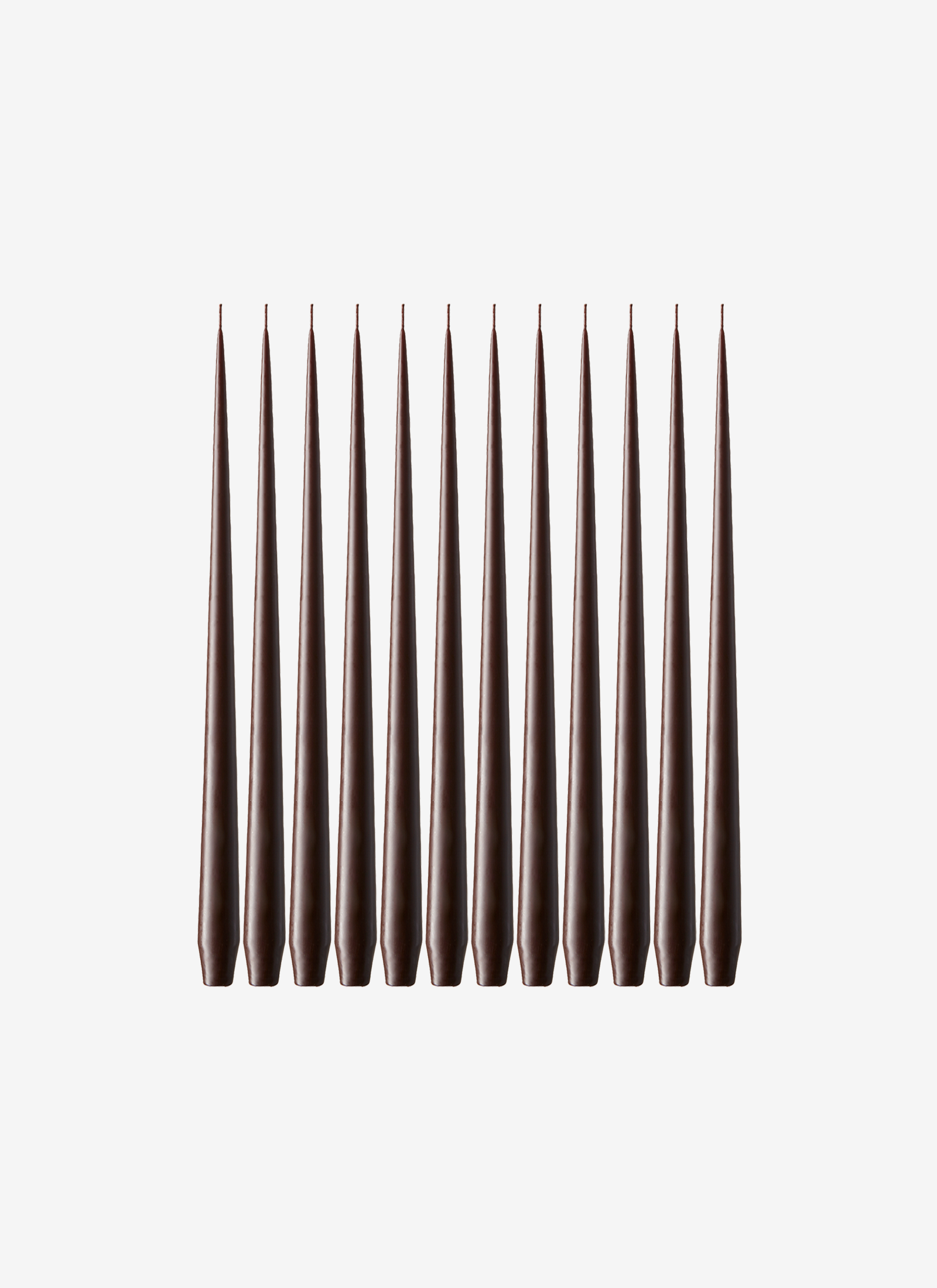 Case of 12 Tapered Candles in Espresso #79 - 42cm