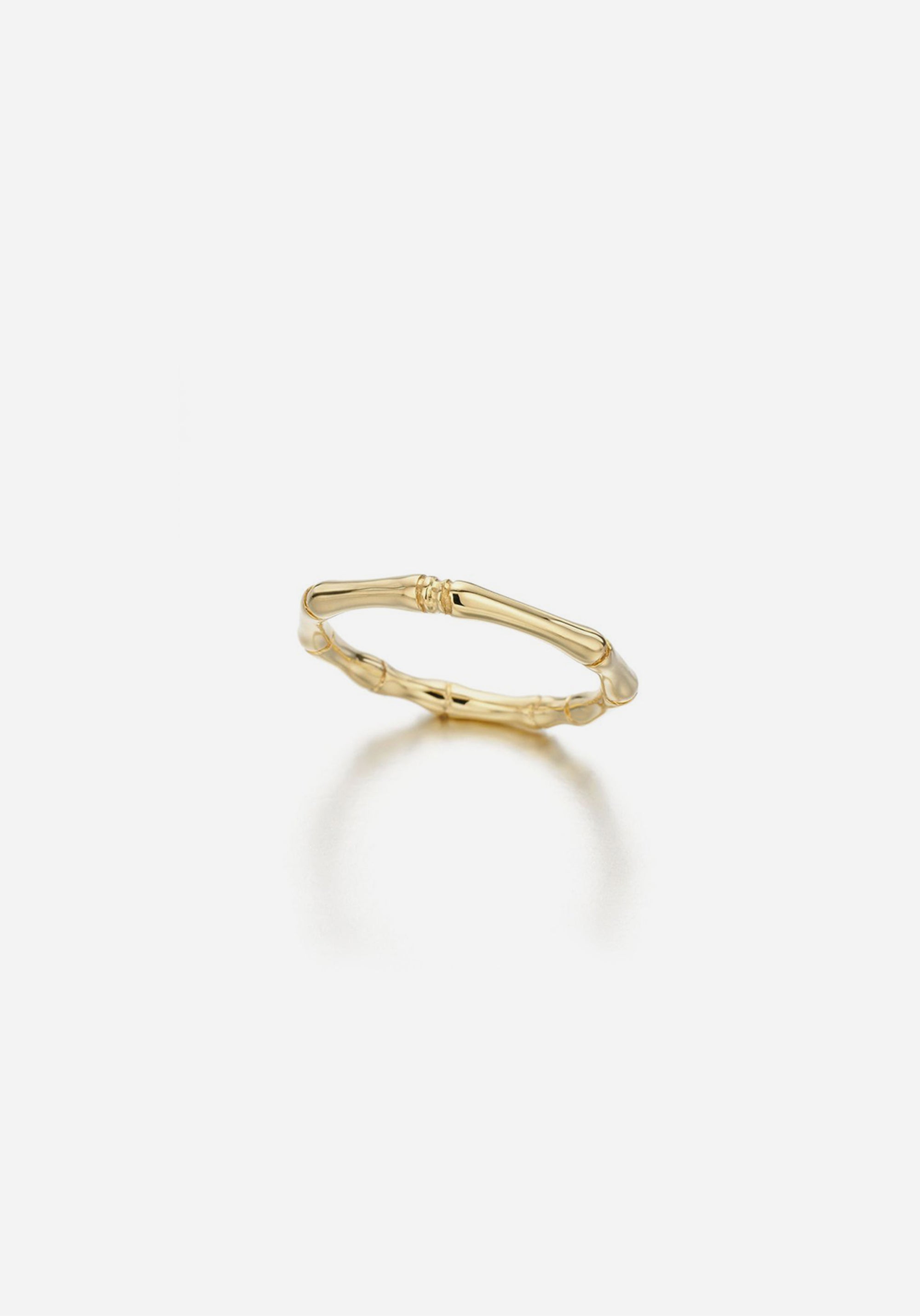 Bamboo Ring - Wide Band Yellow Gold