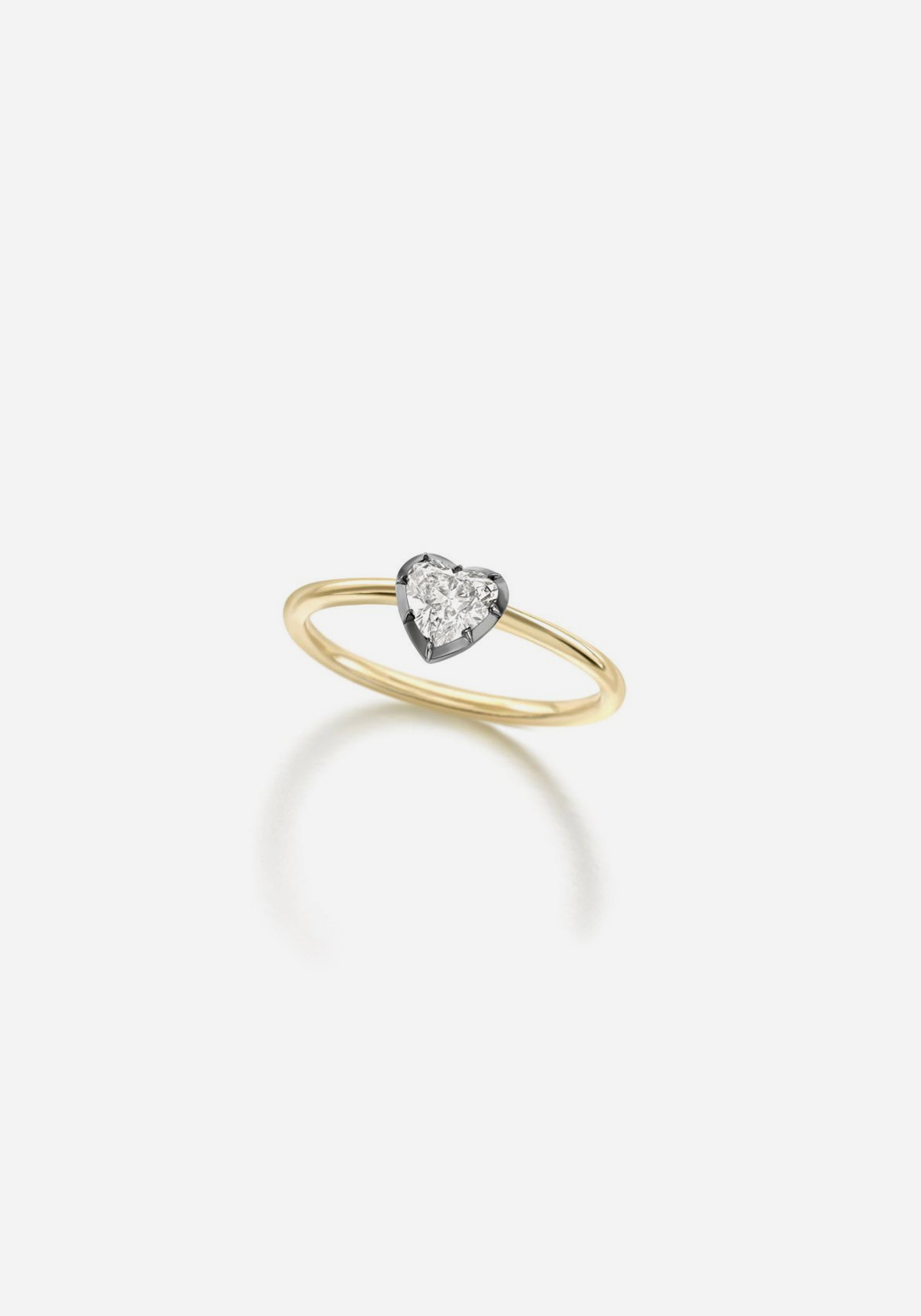 Button Back 0.30ct Heart Diamond Ring - BWG