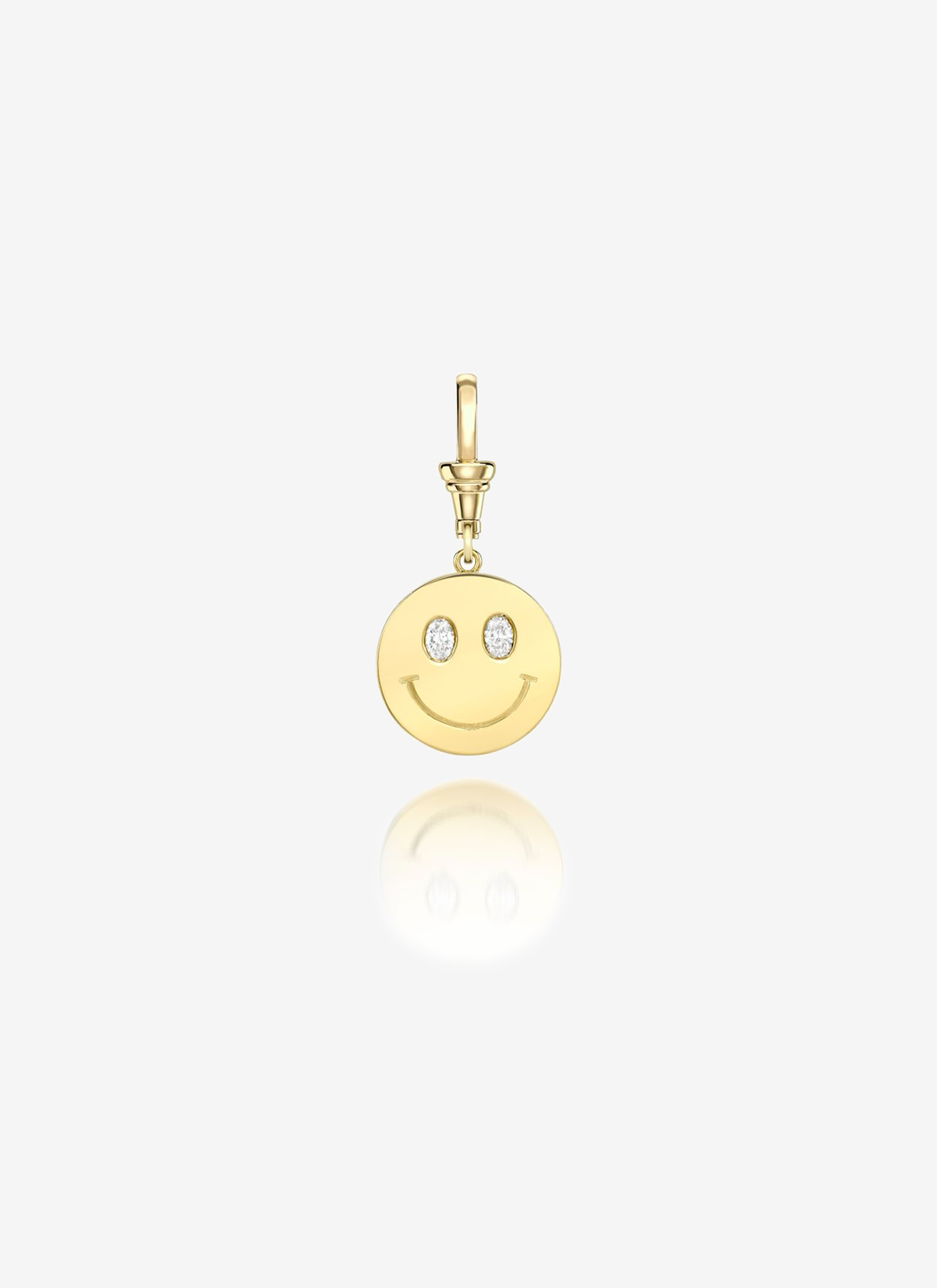 Happy Pendant - Smiley Face Oval Diamond eyes