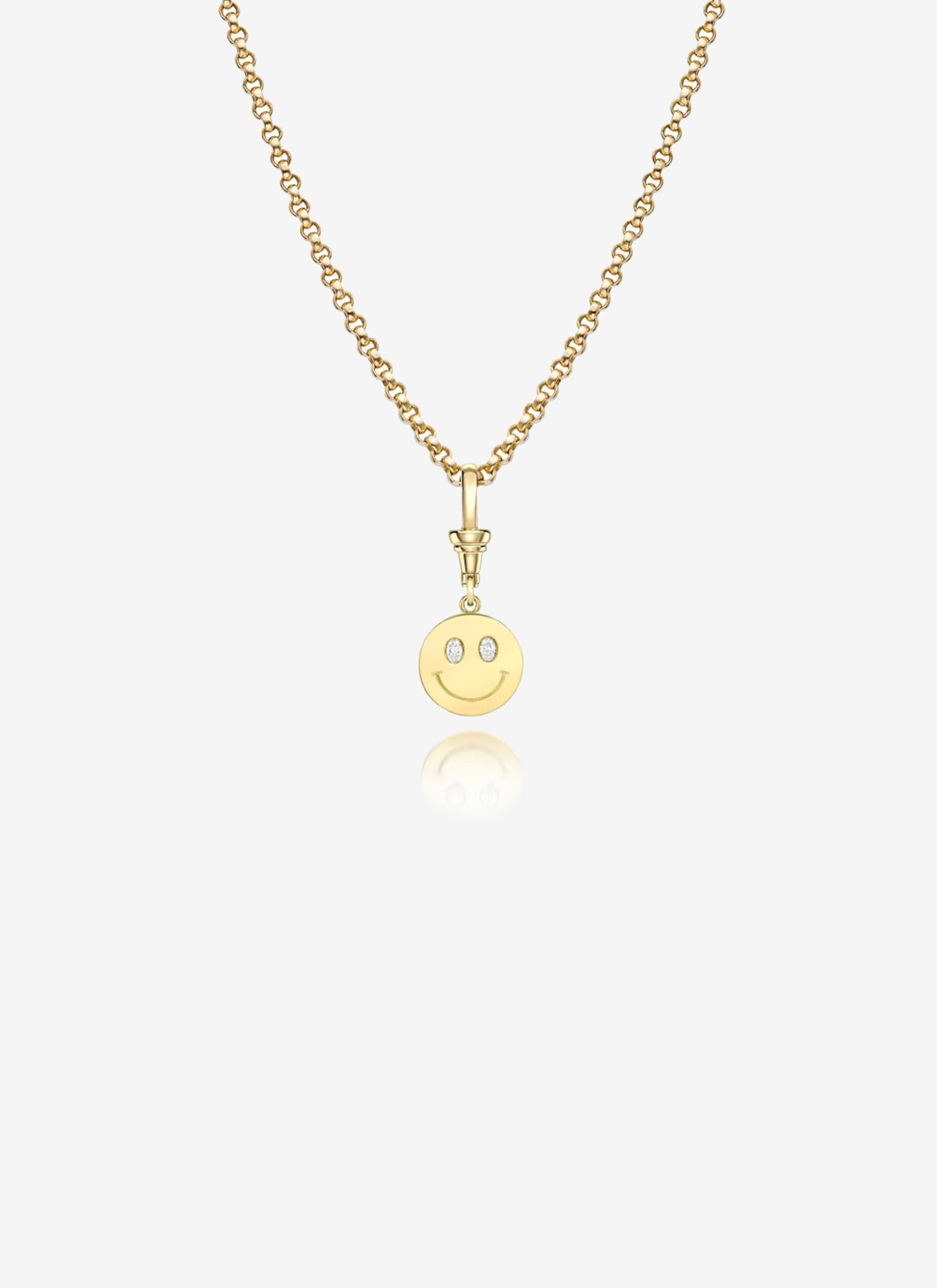 Pendant - Happy Face with Oval Diamonds