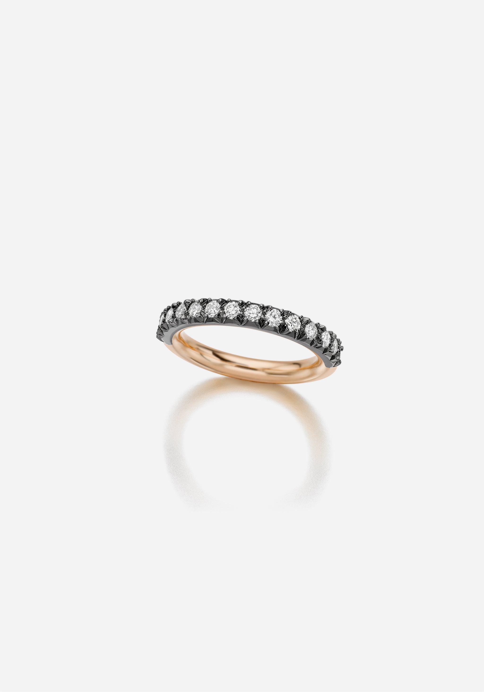 Half-Set Cut-Down Blackened & Rose Gold Eternity Band