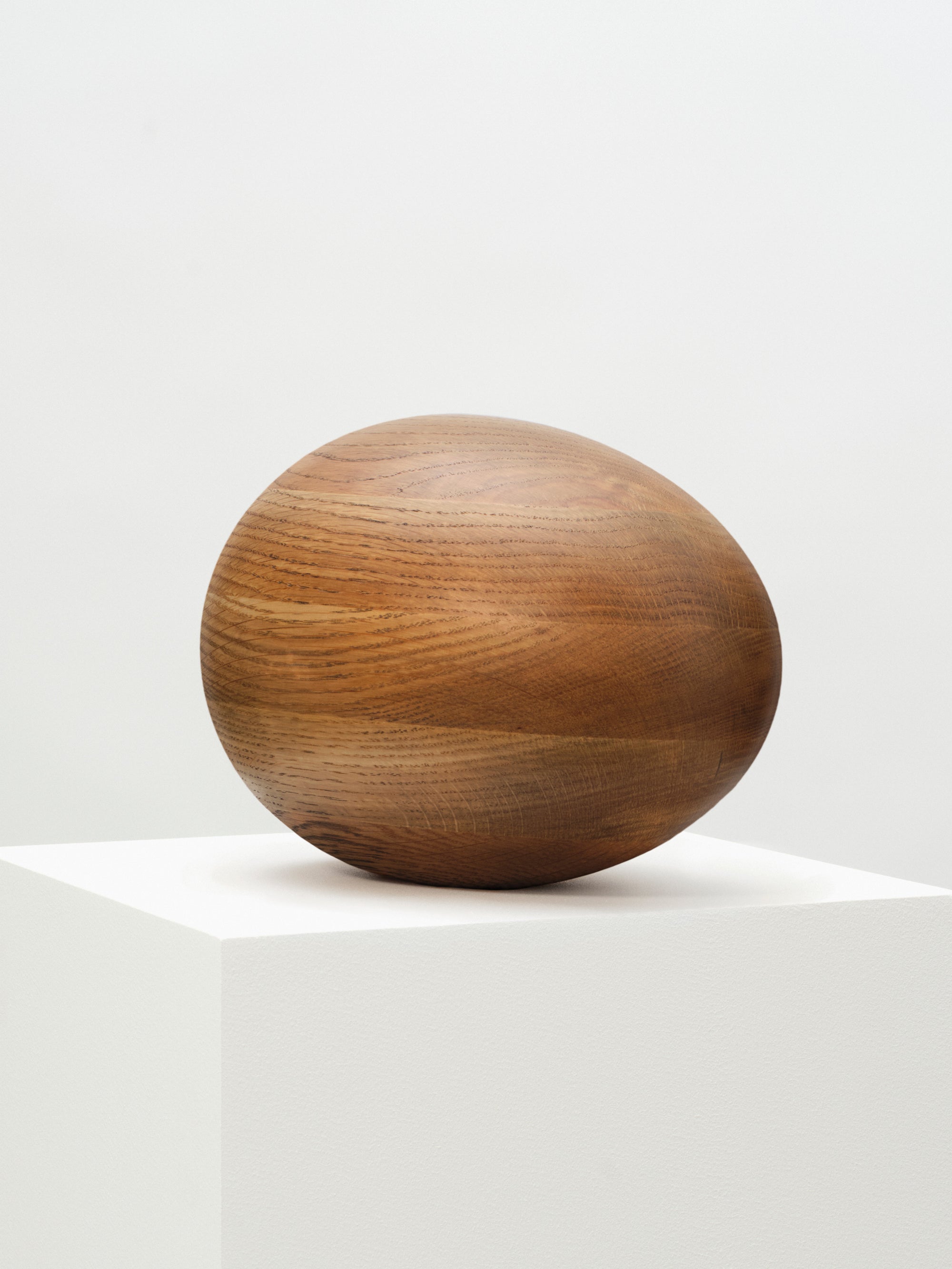 Egg Sculpture - Solid Oak