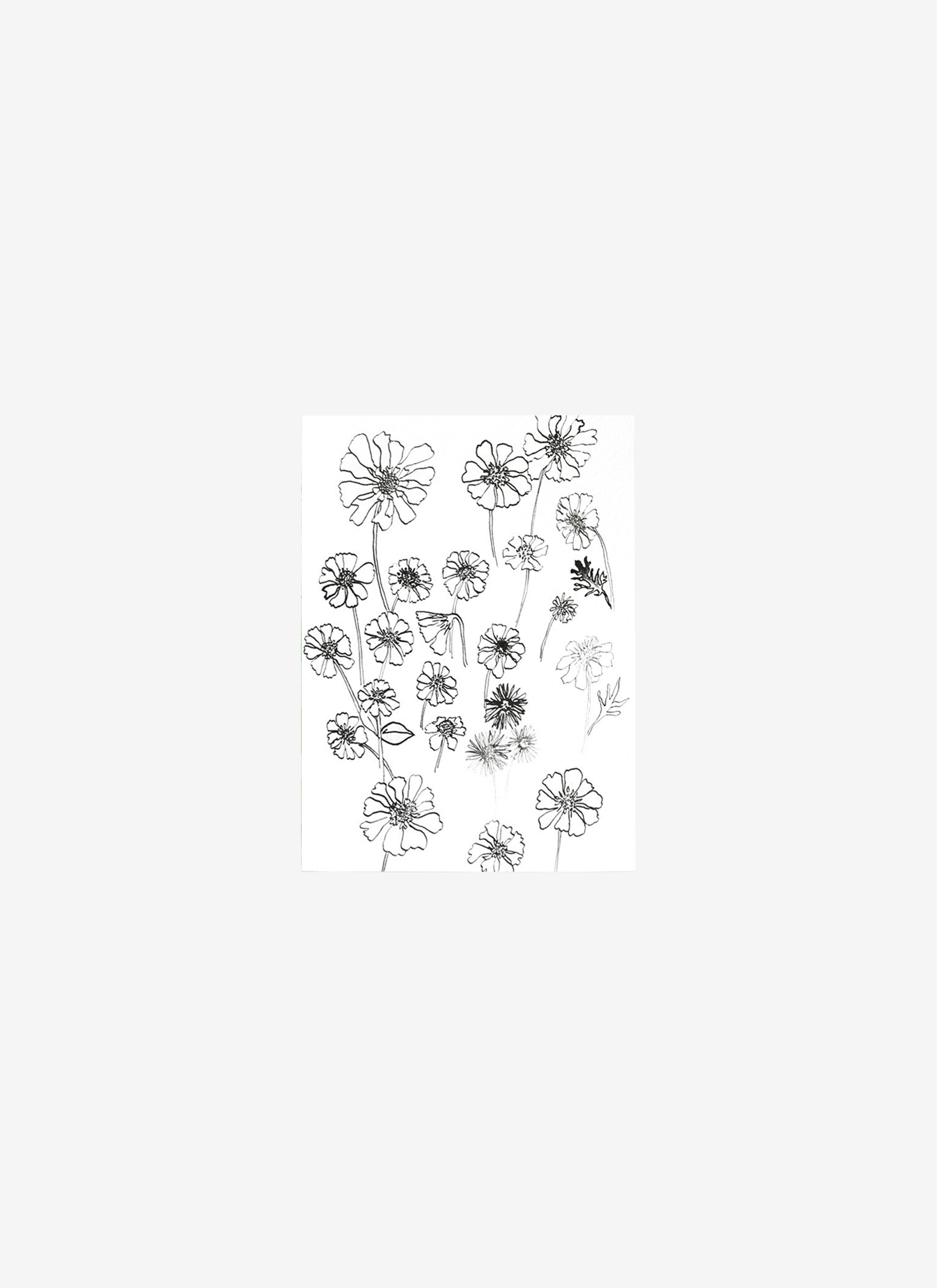 Monochrome Flowers Card