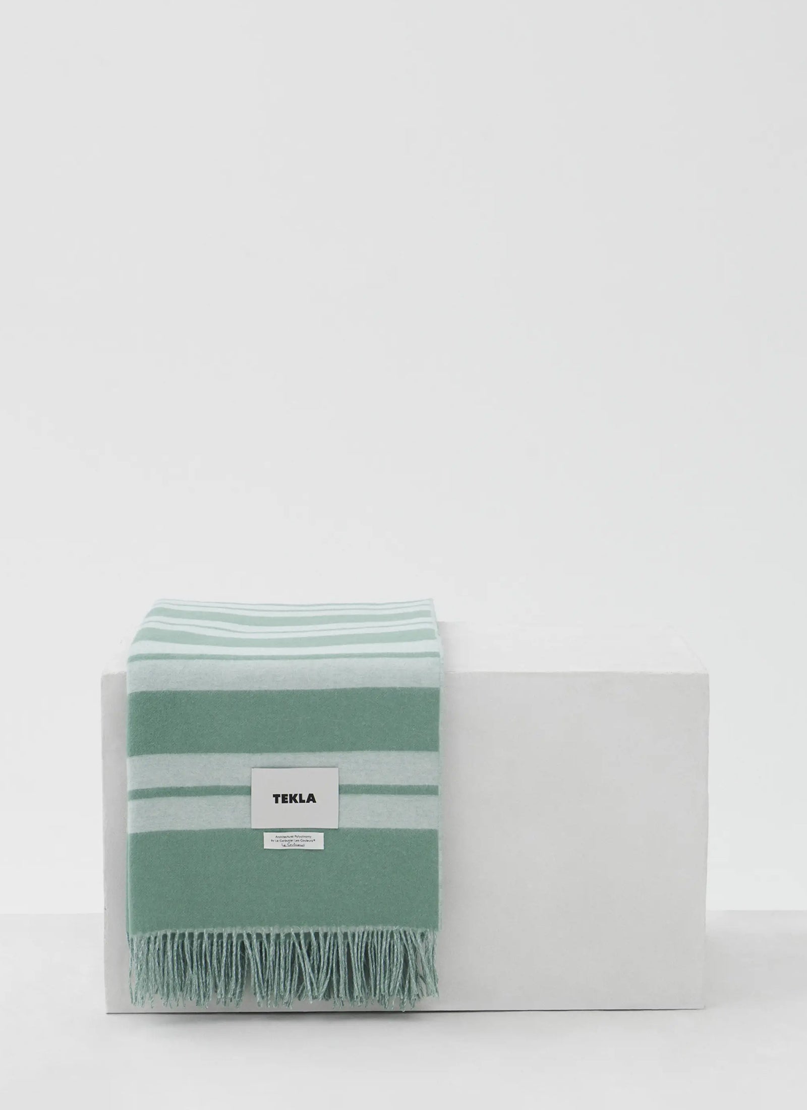 Le Corbusier Lambswool Blanket - Gris/Vert