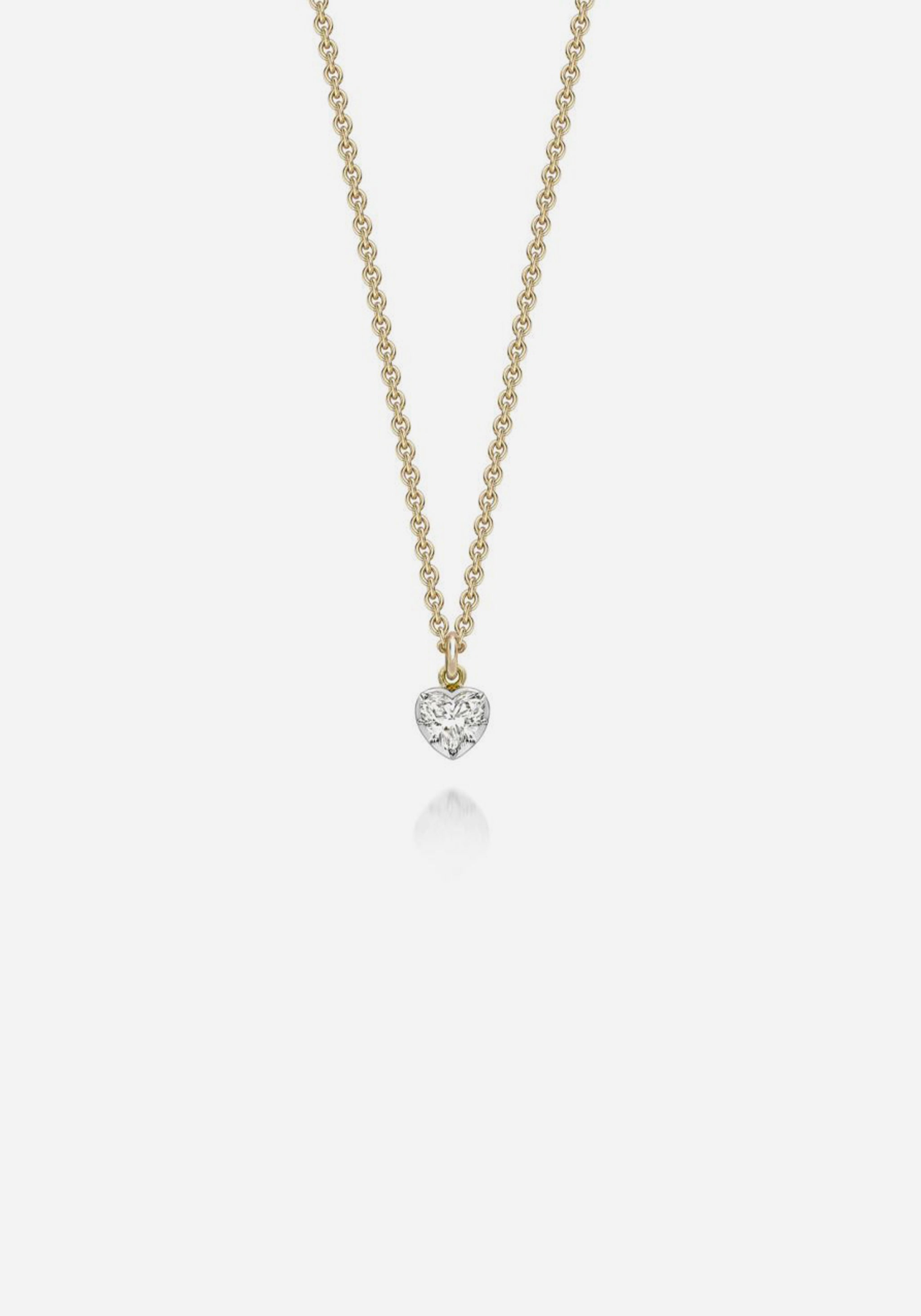 Signature Georgian Cut-Down Heart Shaped Diamond & White Gold Pendant