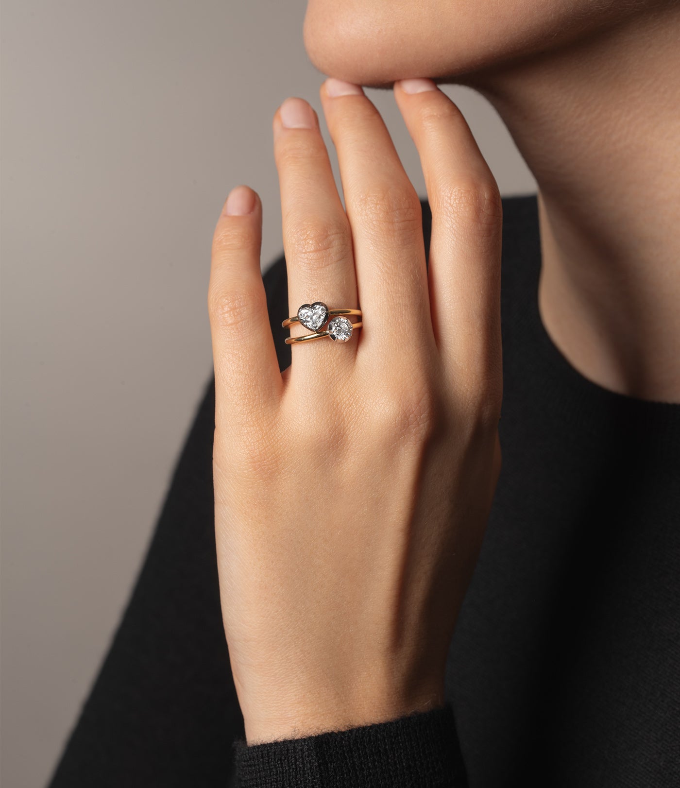 Signature 0.40ct Diamond White Gold Button Back Ring Simon James